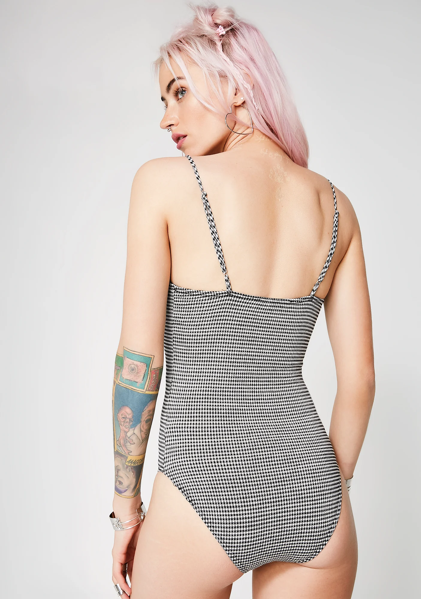 No Playing Nice Gingham Bodysuit - Image 4