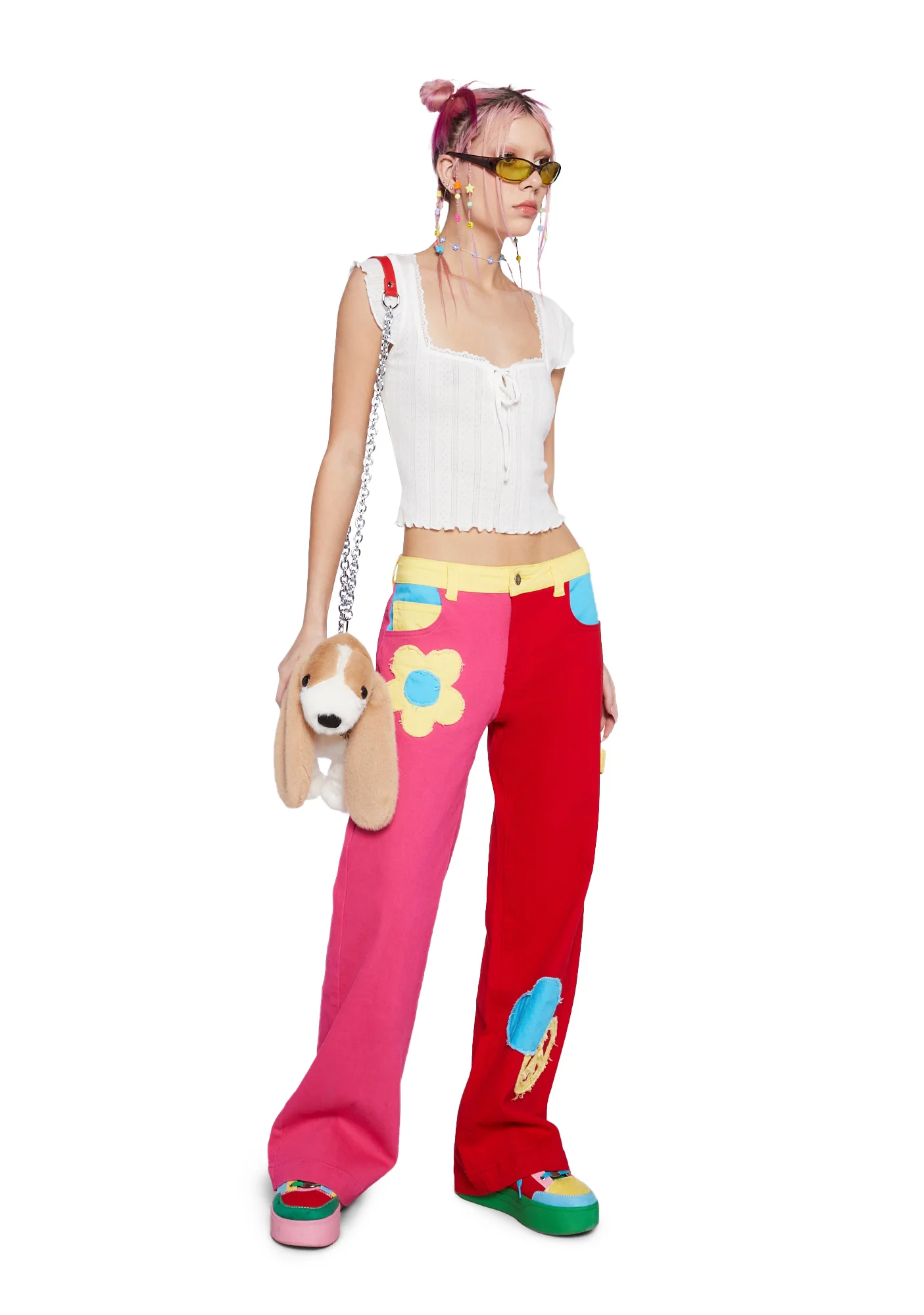 No Serious Commitment Crop Top - Off White - Image 2