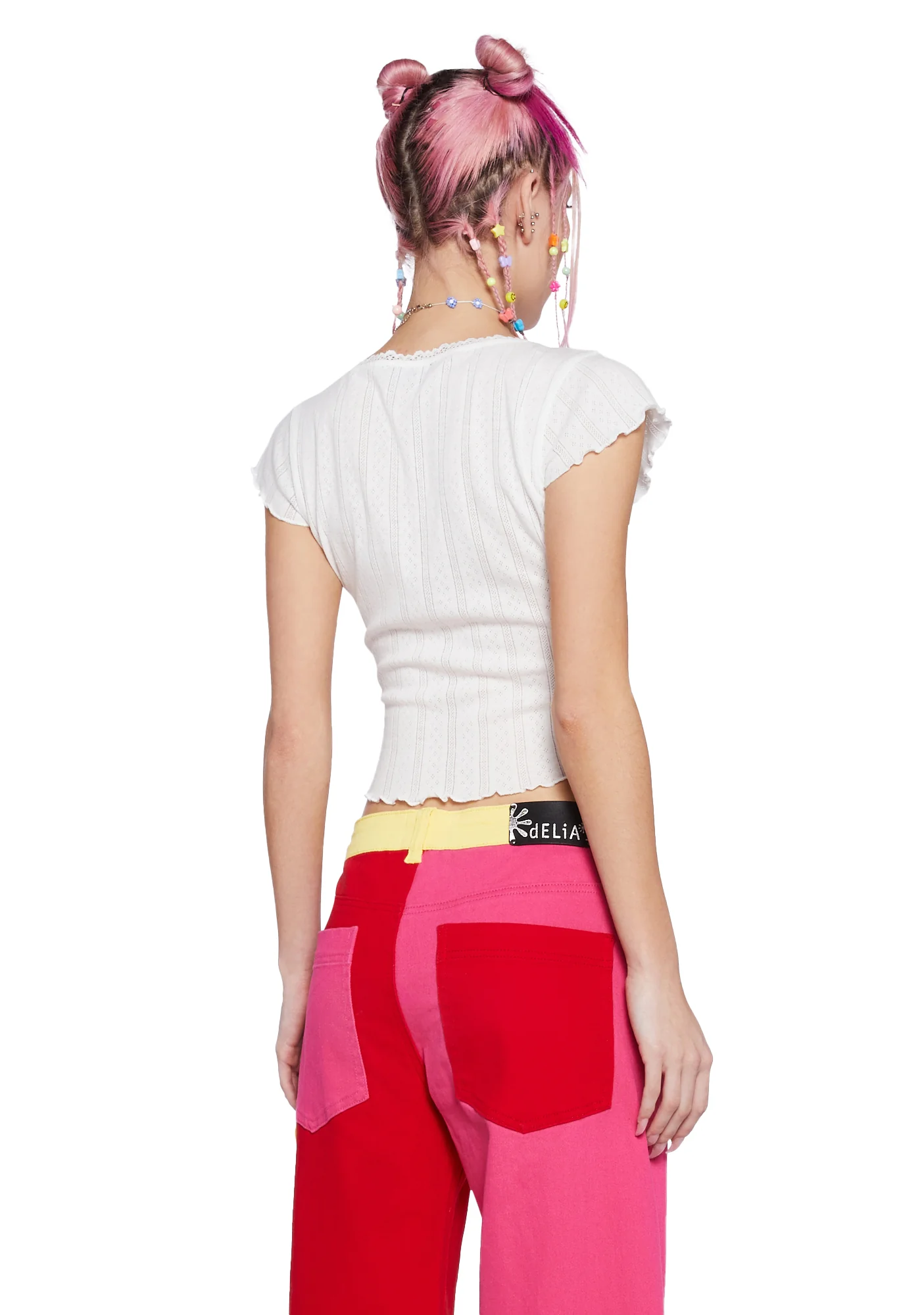 No Serious Commitment Crop Top - Off White - Image 4