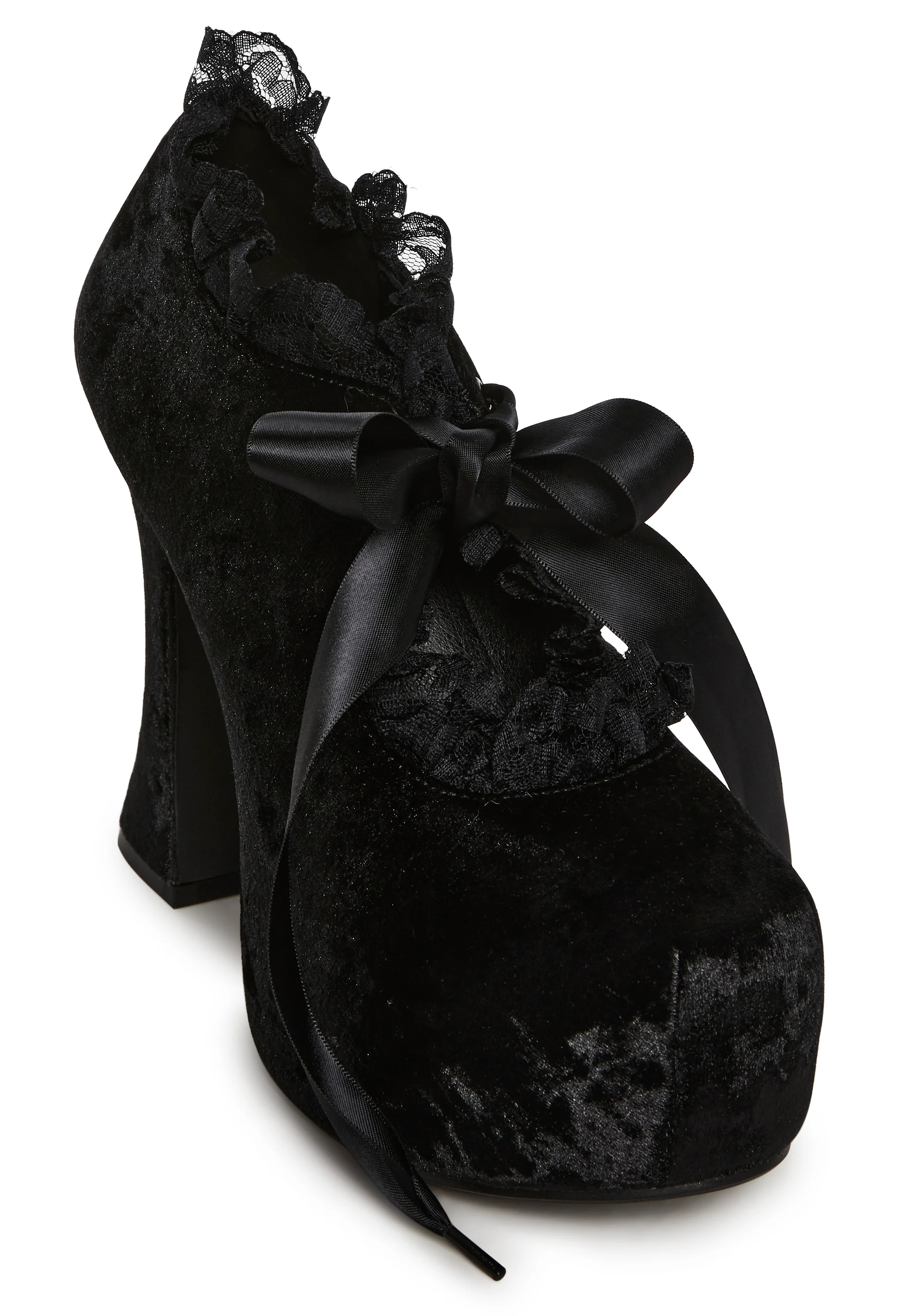Nocturnal Garden Platform Mary Janes - Velvet - Image 2
