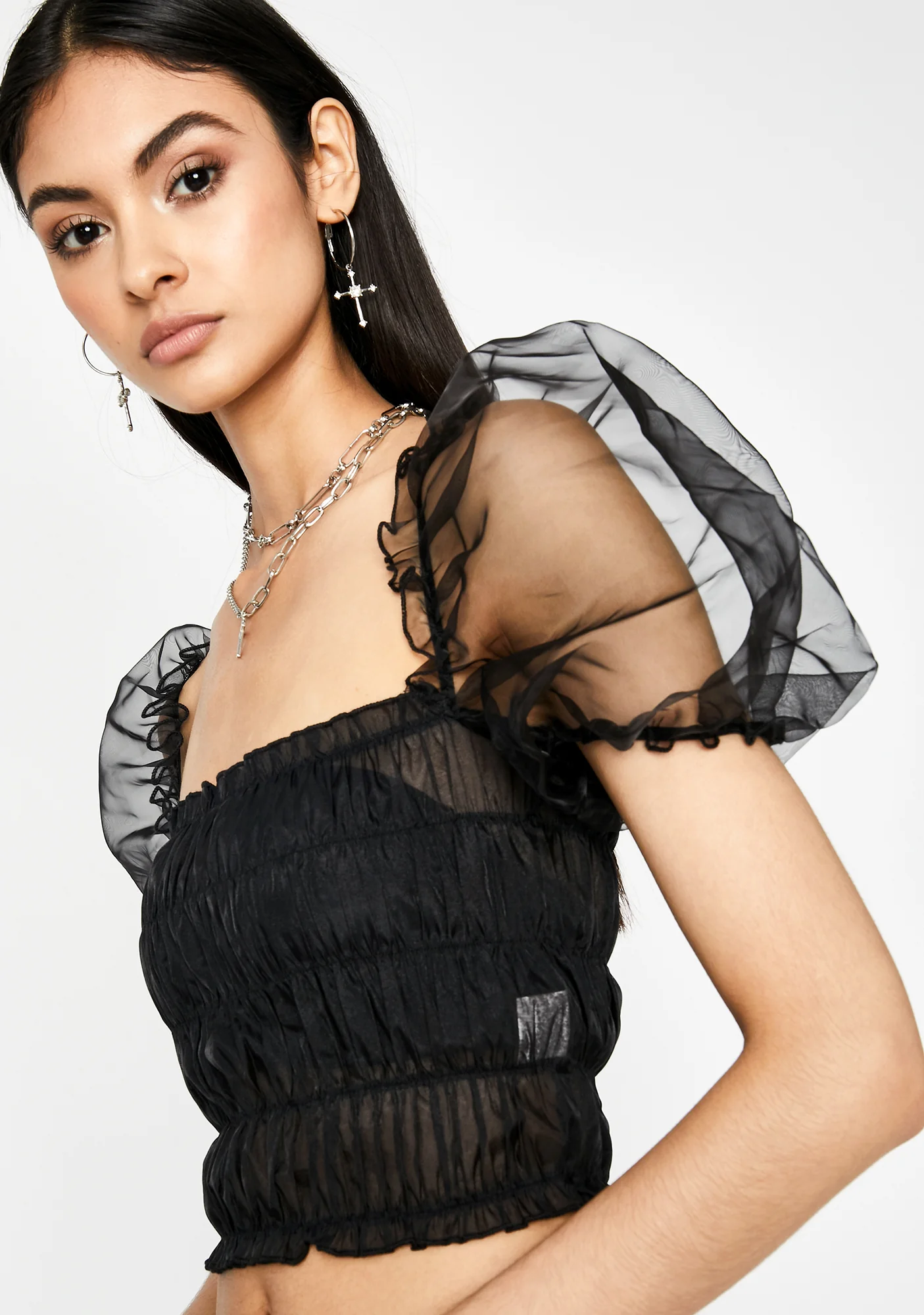 Noir Tragic Romance Crop Top - Image 2