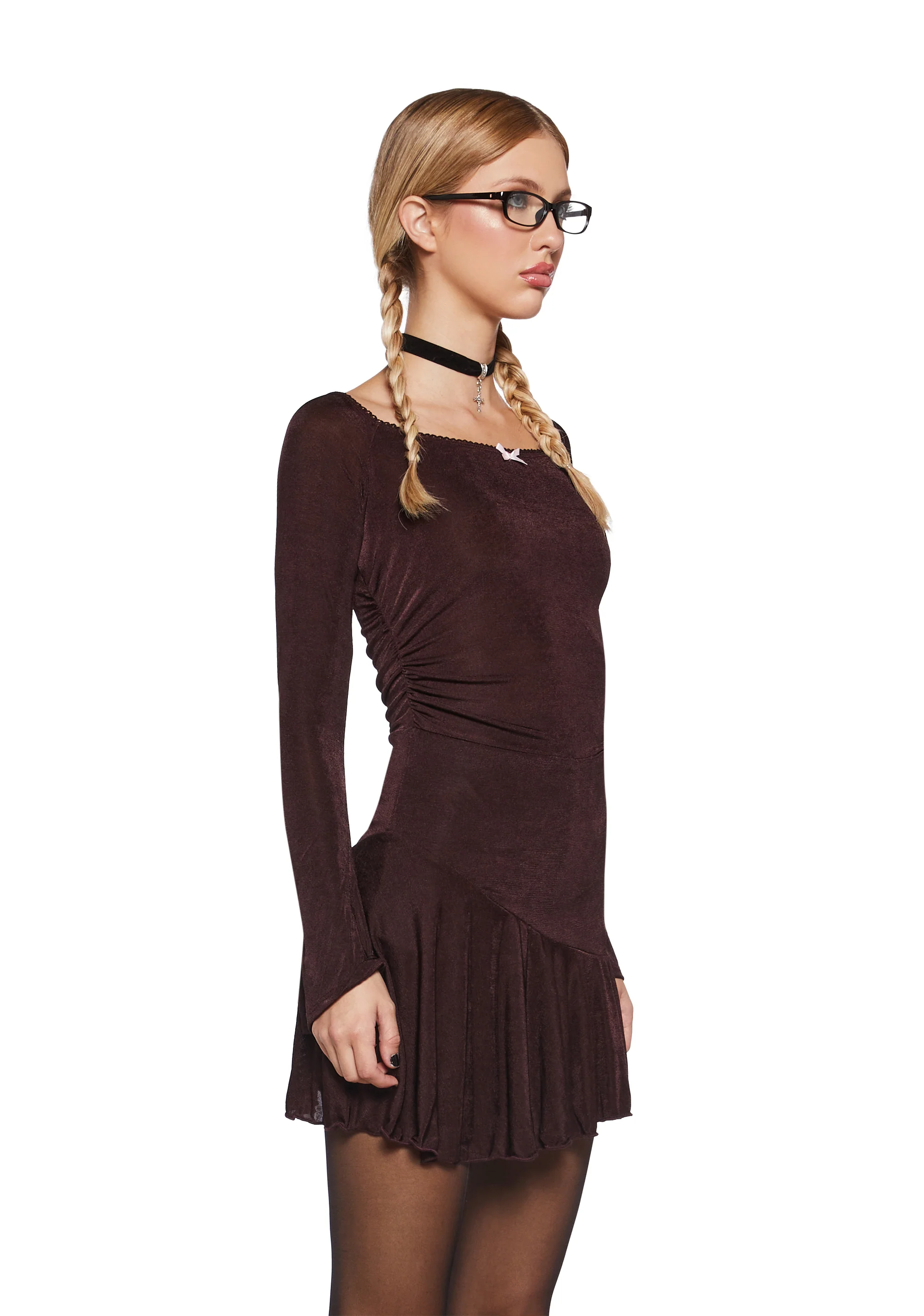 Nonchalant Energy Mini Dress - Brown - Image 3