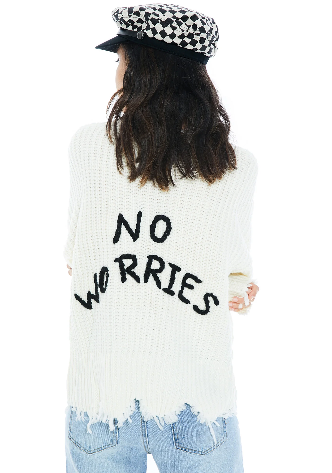 Not Stressin' Shredded Sweater - Image 3