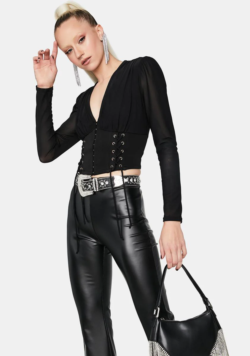 Not The Same Long Sleeve Corset Top - Image 2