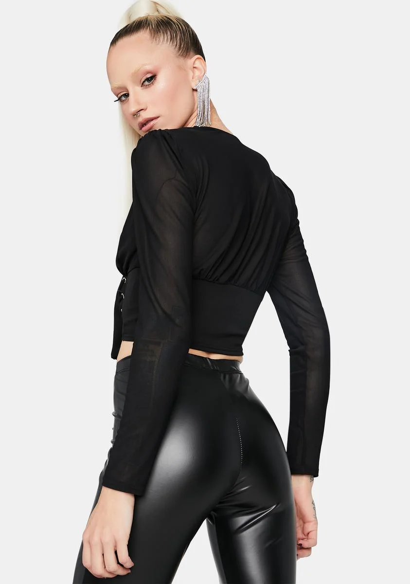 Not The Same Long Sleeve Corset Top - Image 4