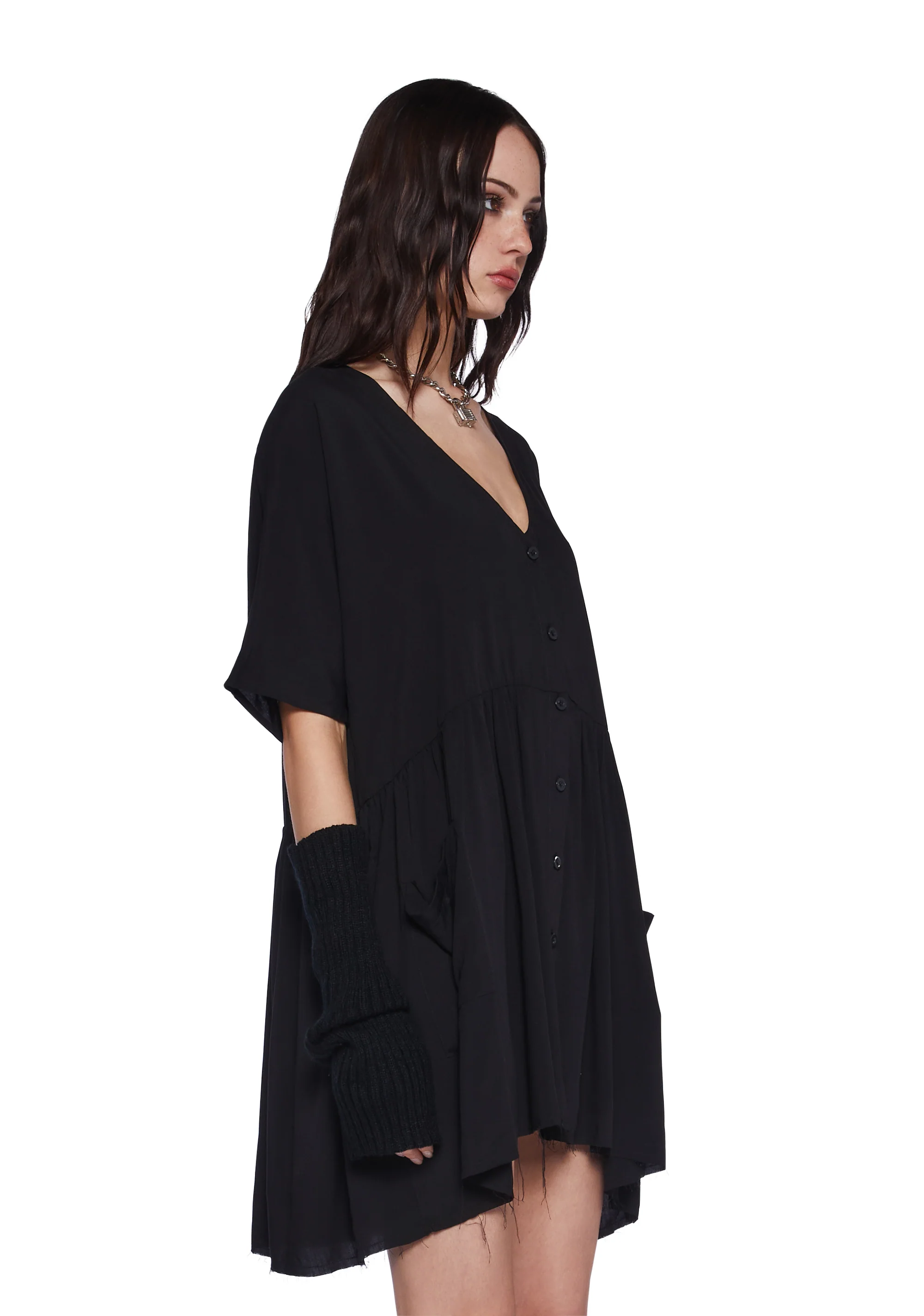 Not Your Babydoll Dress - Black - Image 3