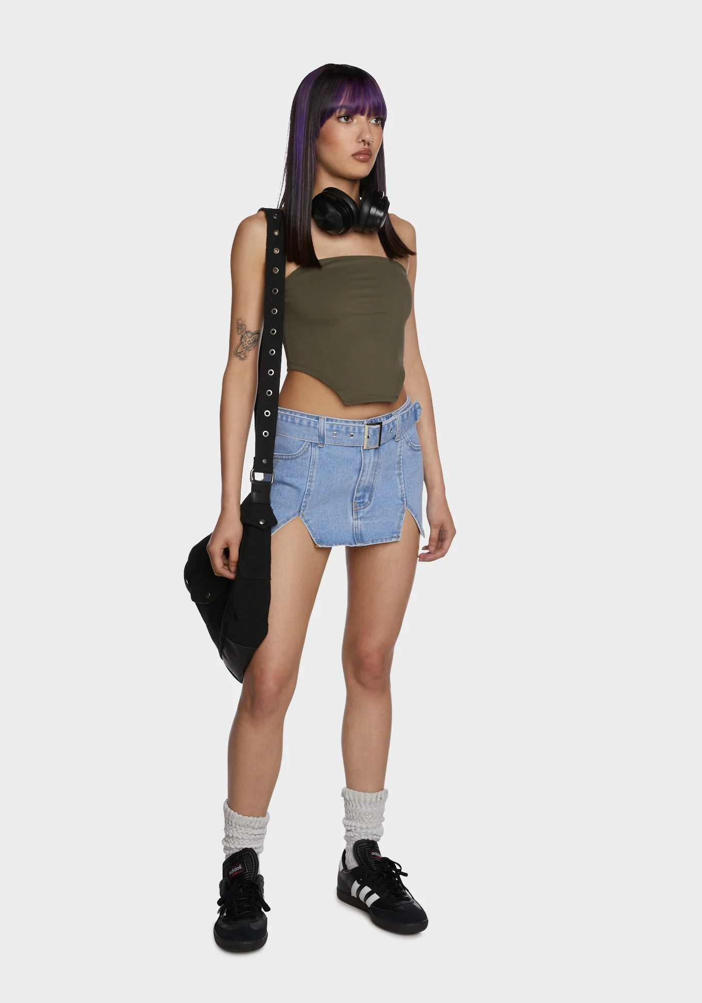 Notch Hem Mini Skirt - Image 2