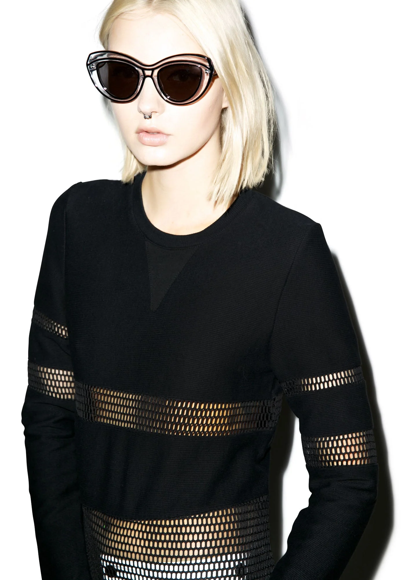 Nothing To Hide Mesh Top - White - Image 3