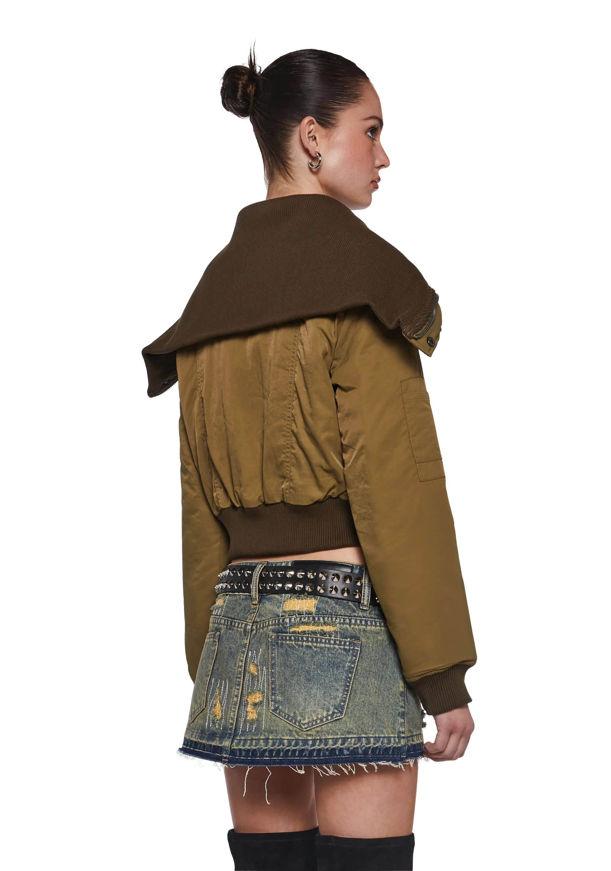Sweet Riot Cropped Bomber Jacket - Image 4