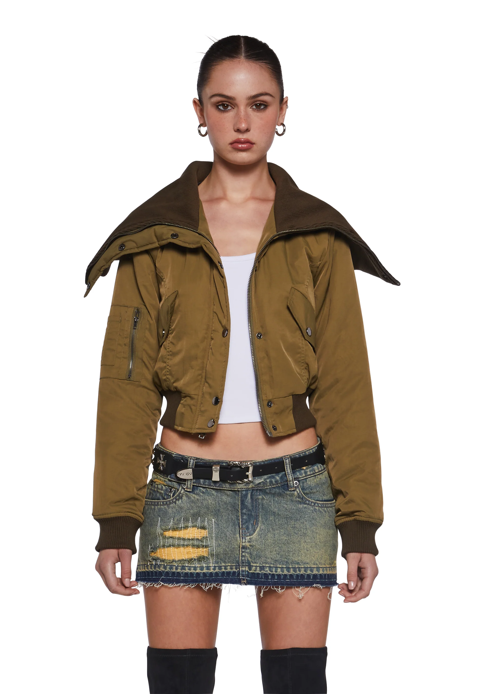 Sweet Riot Cropped Bomber Jacket - Image 6