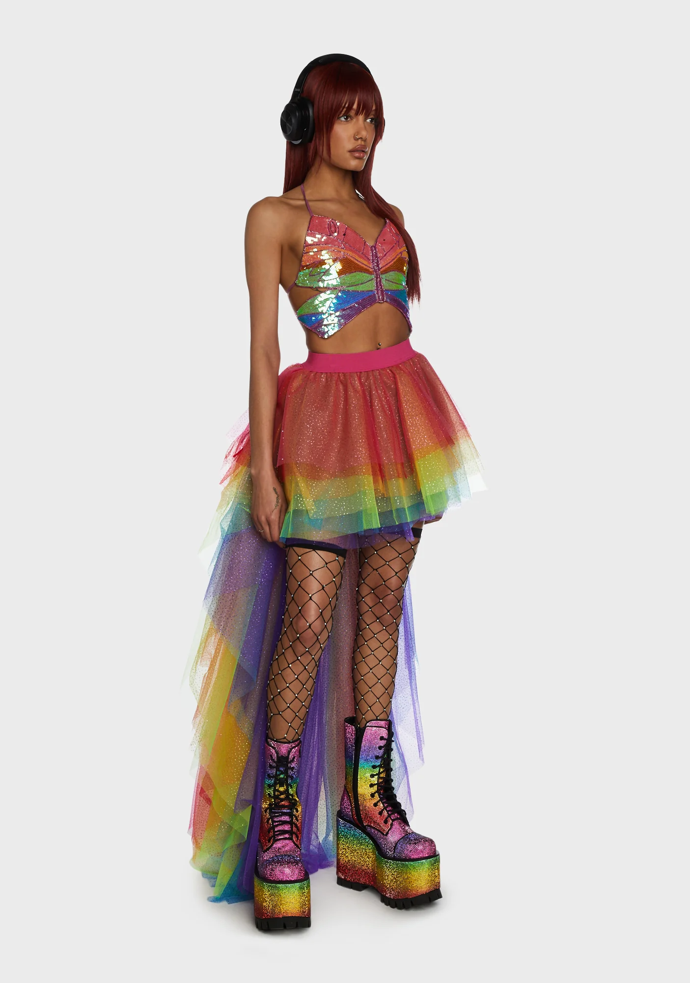 Nymph Princess Tulle Skirt - Rainbow Glitter - Image 2
