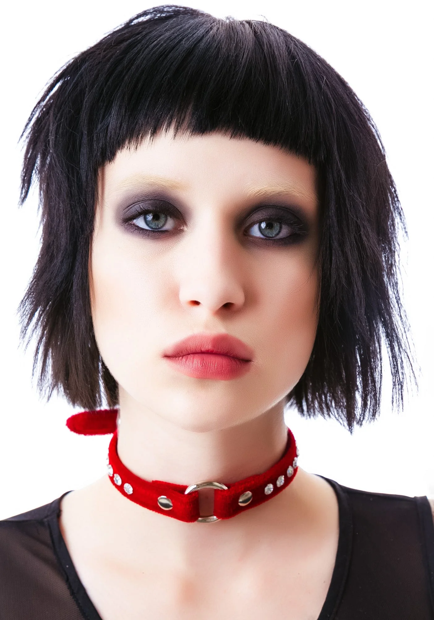 O Face Velvet Crystal Choker - Pink - Image 5