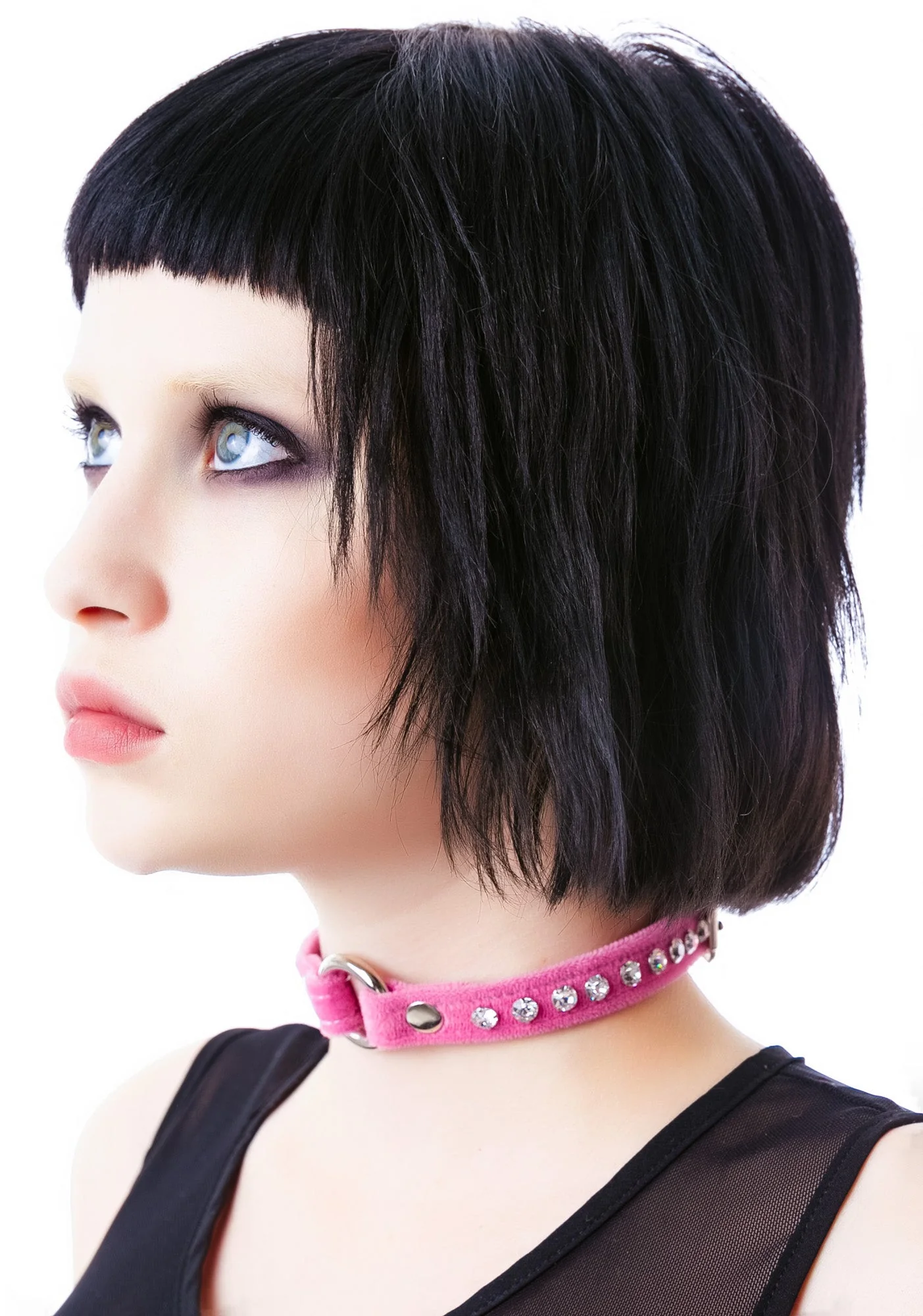 O Face Velvet Crystal Choker - Purple - Image 8