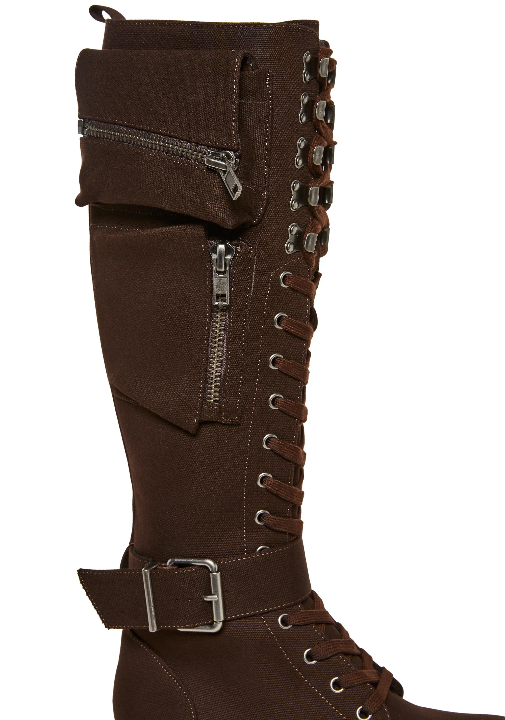 Obsidian Pocket Combat Boots - Brown - Image 2