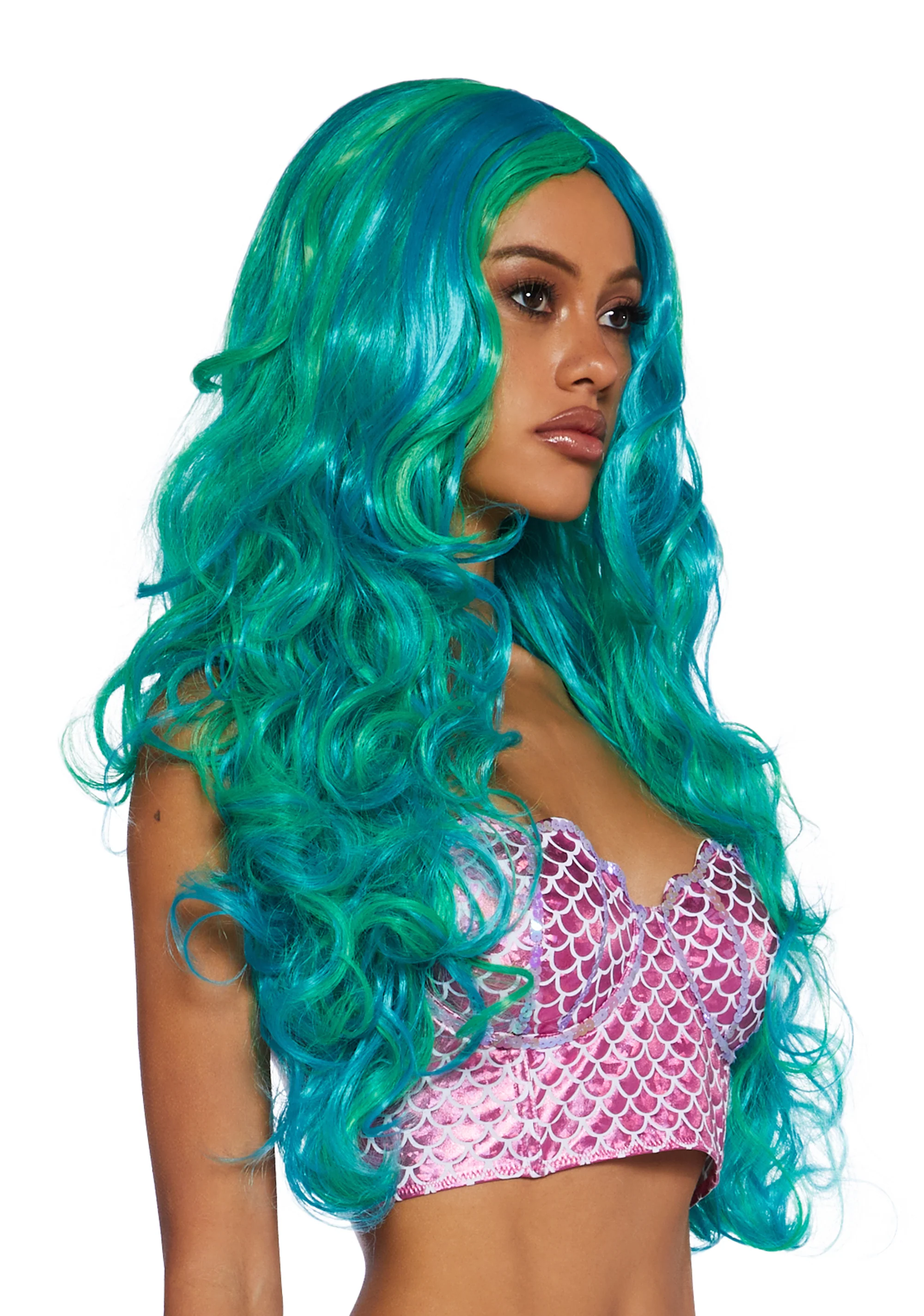 Ocean Enchantress Mermaid Wig - Blue - Image 2