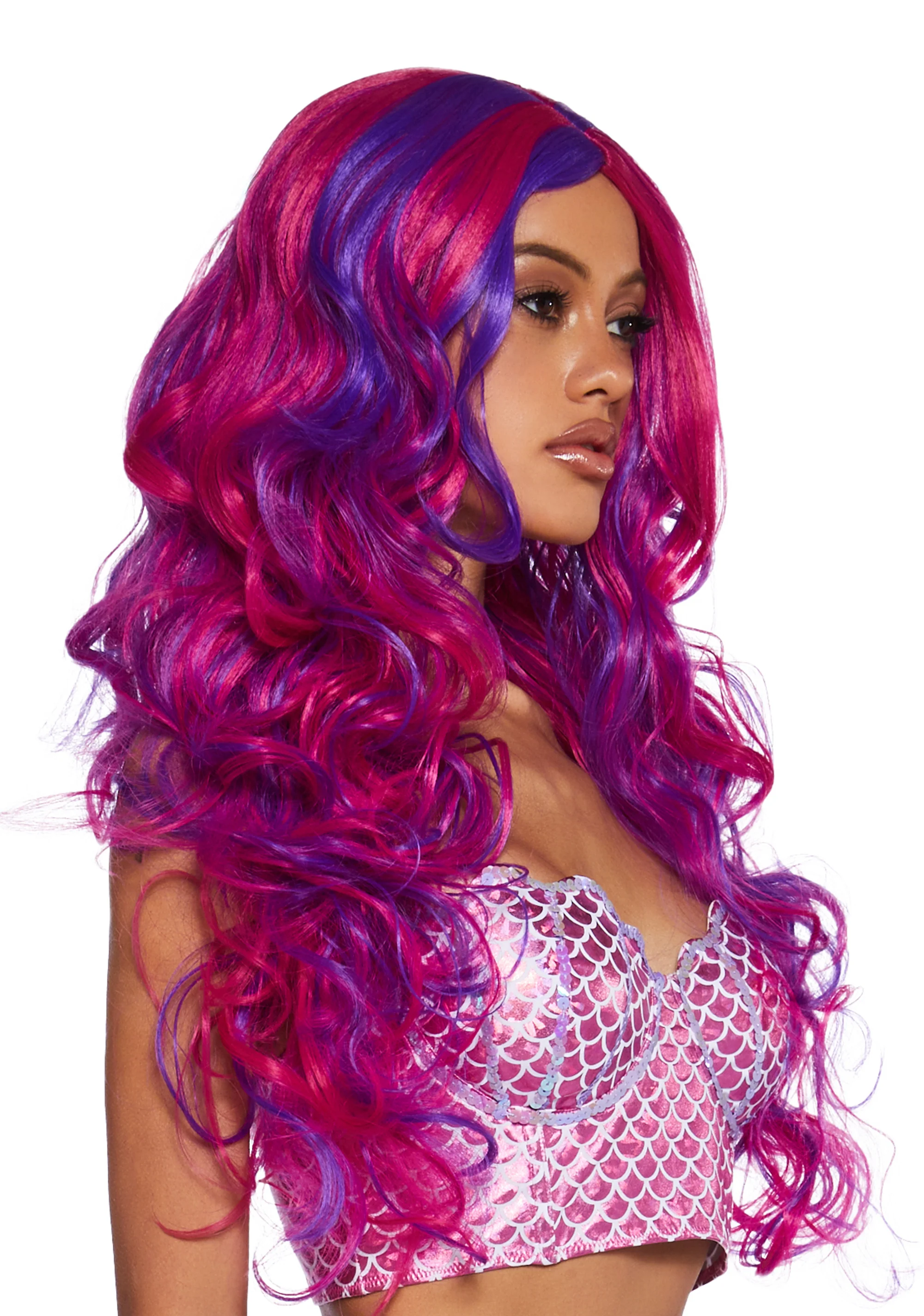 Ocean Enchantress Mermaid Wig - Pink - Image 2