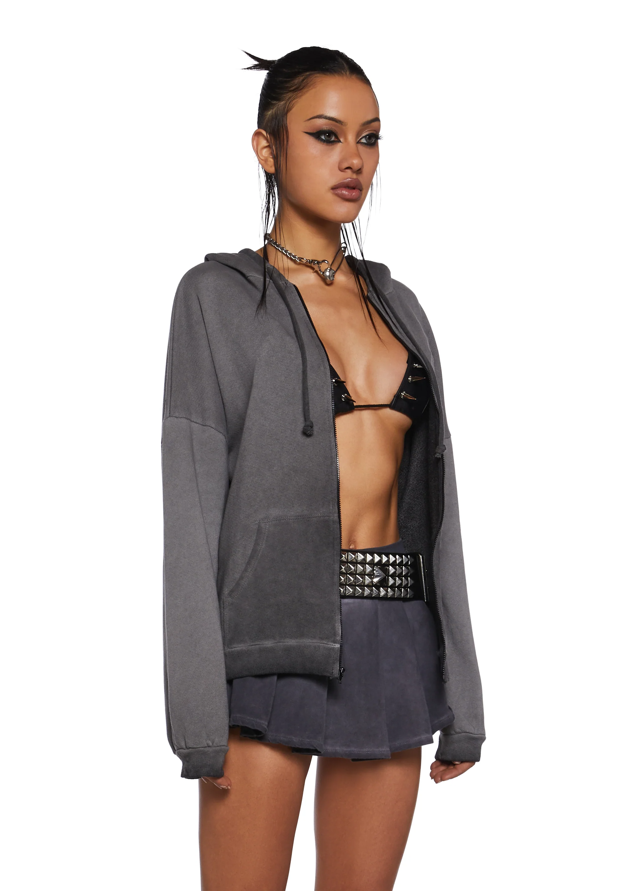 Off Beat Hoodie And Skirt Set - Image 3