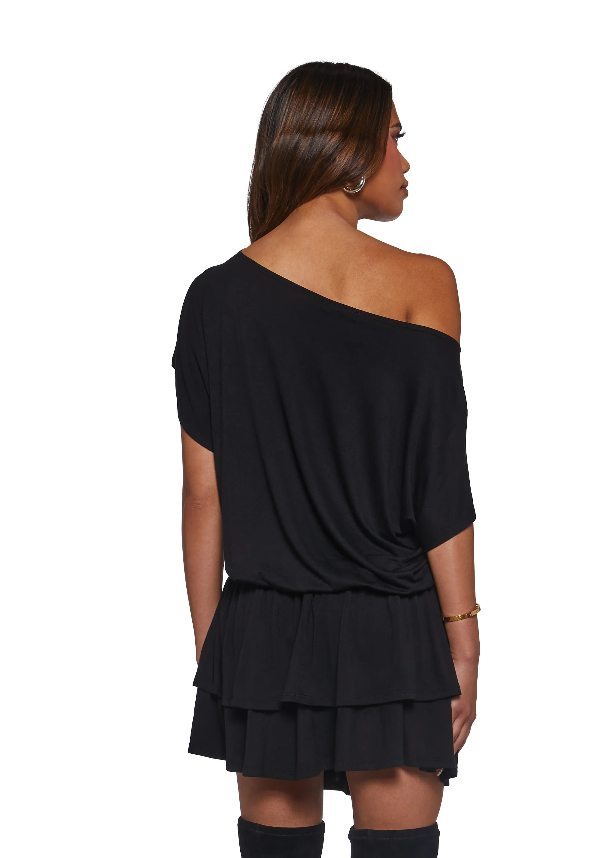 Club Time Off The Shoulder Dress - Black - Image 4