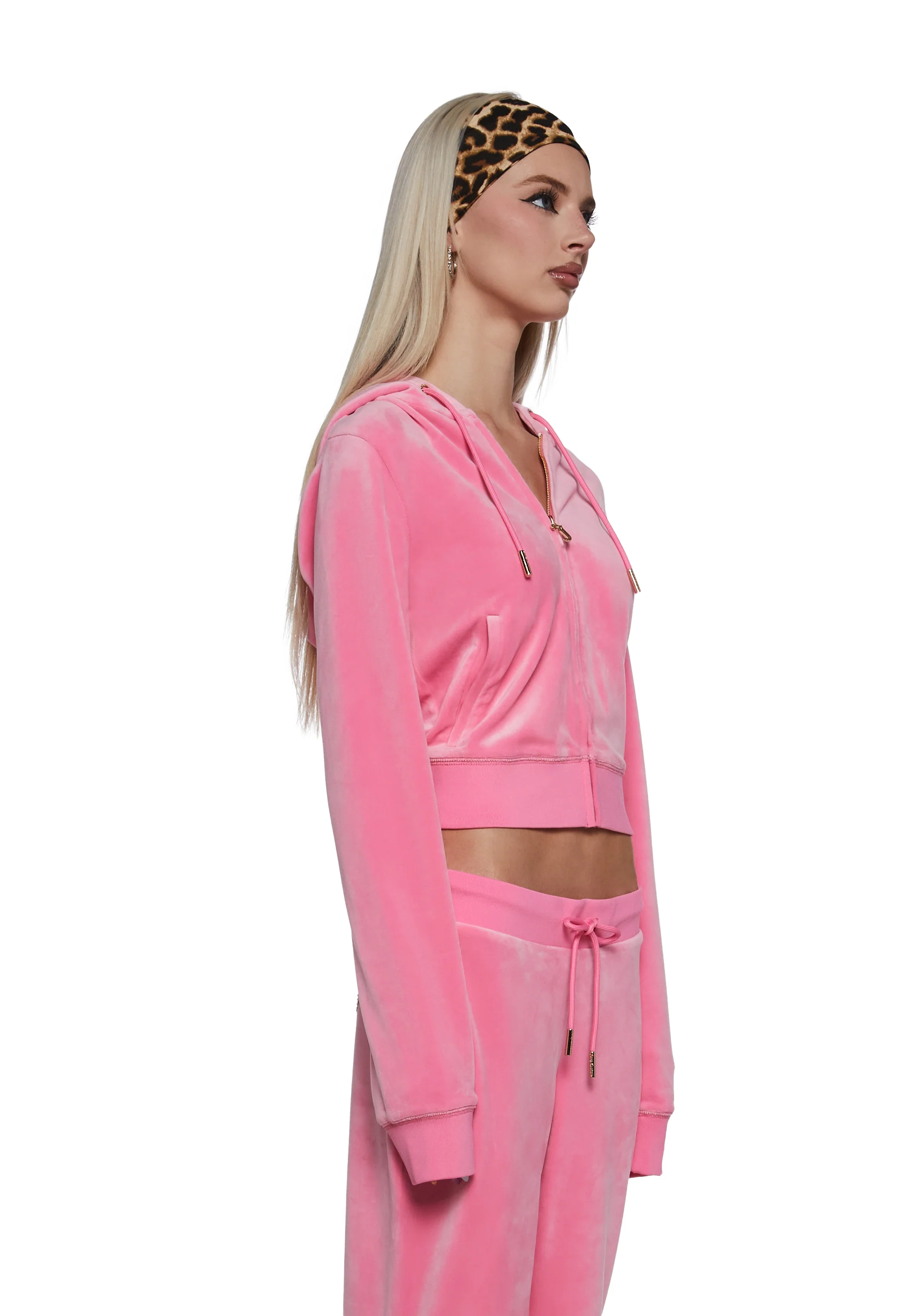 OG Big Bling Velour Hoodie - Pink - Image 3