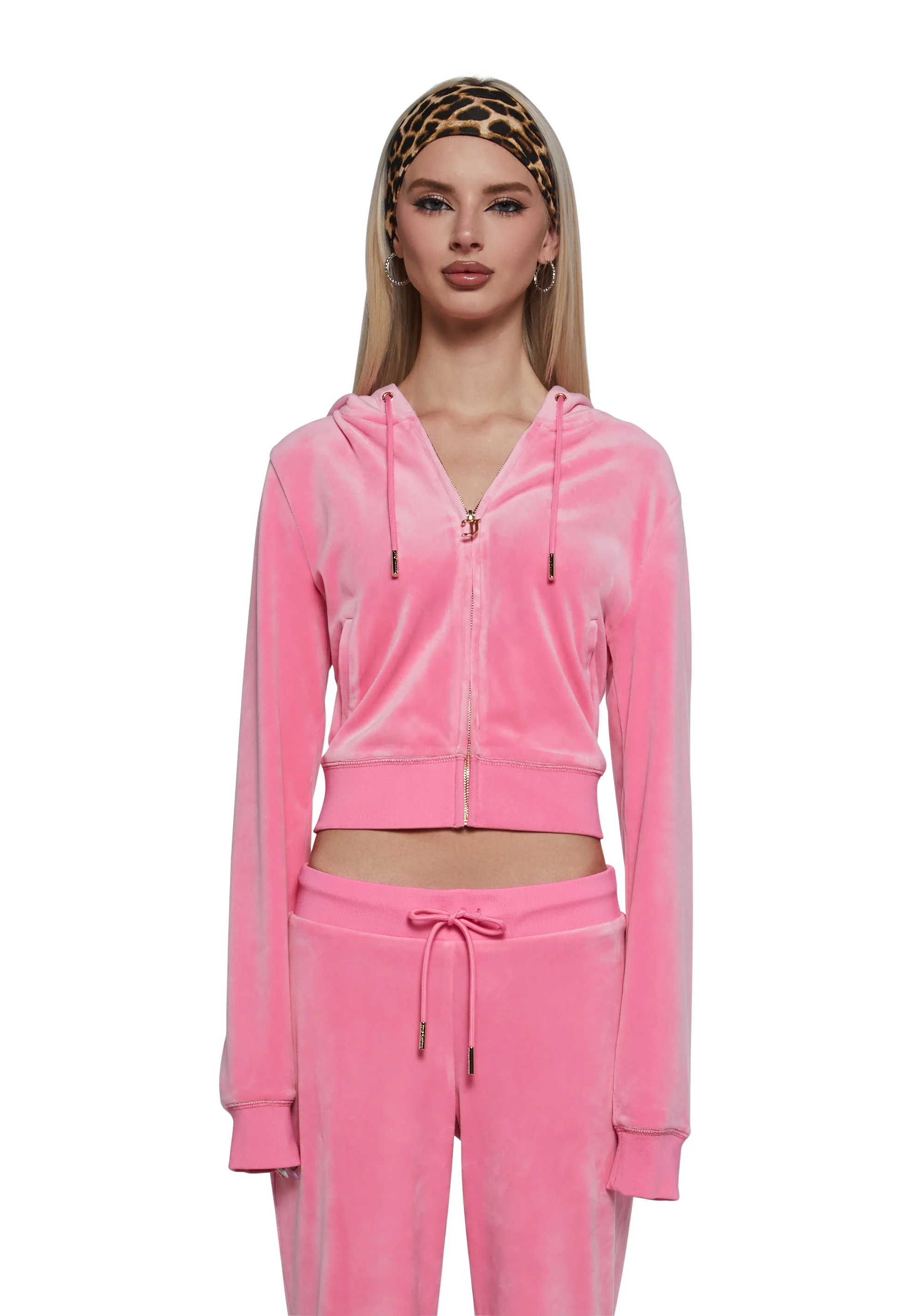 OG Big Bling Velour Hoodie - Pink - Image 7
