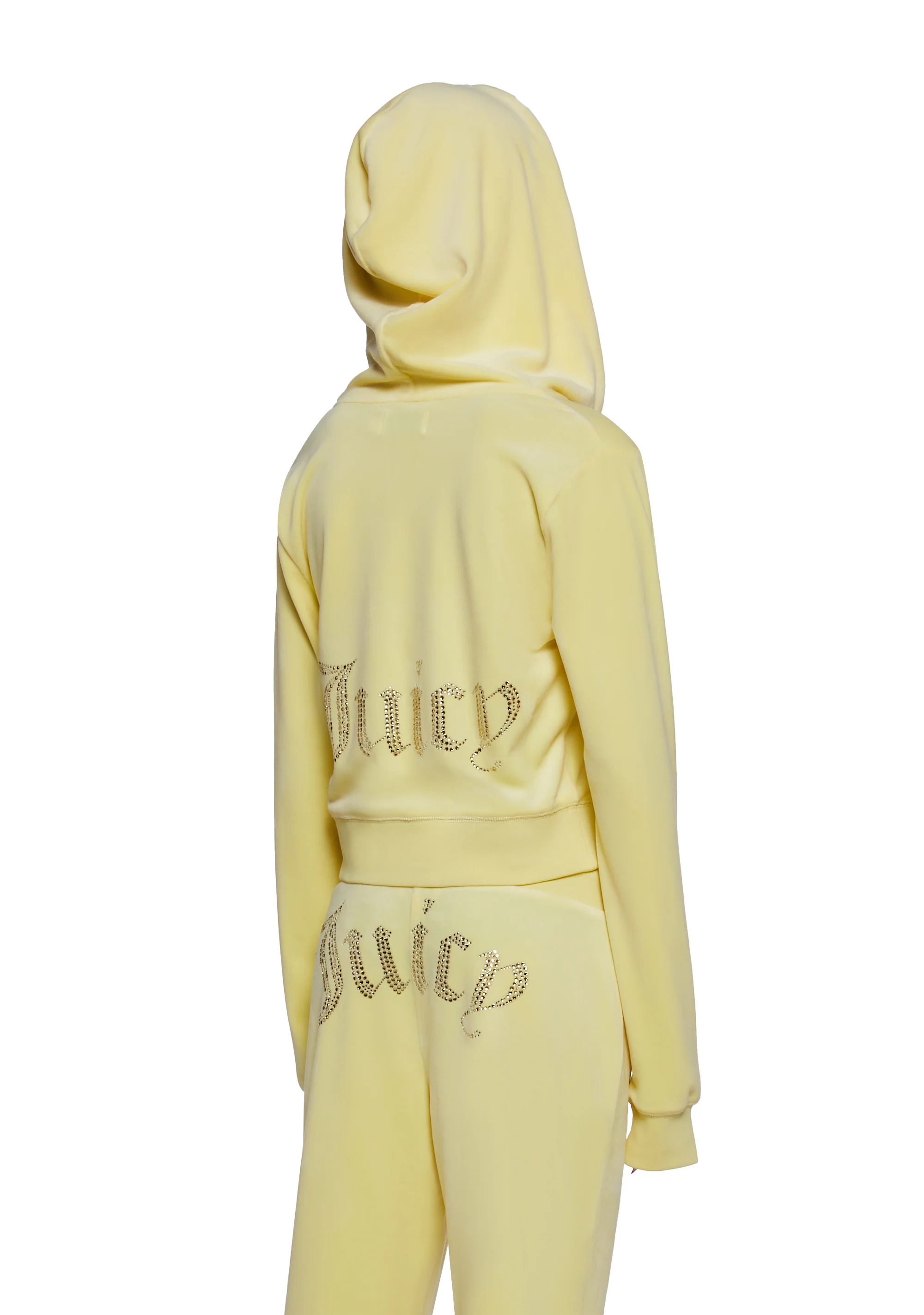OG Big Bling Velour Hoodie - Yellow - Image 4
