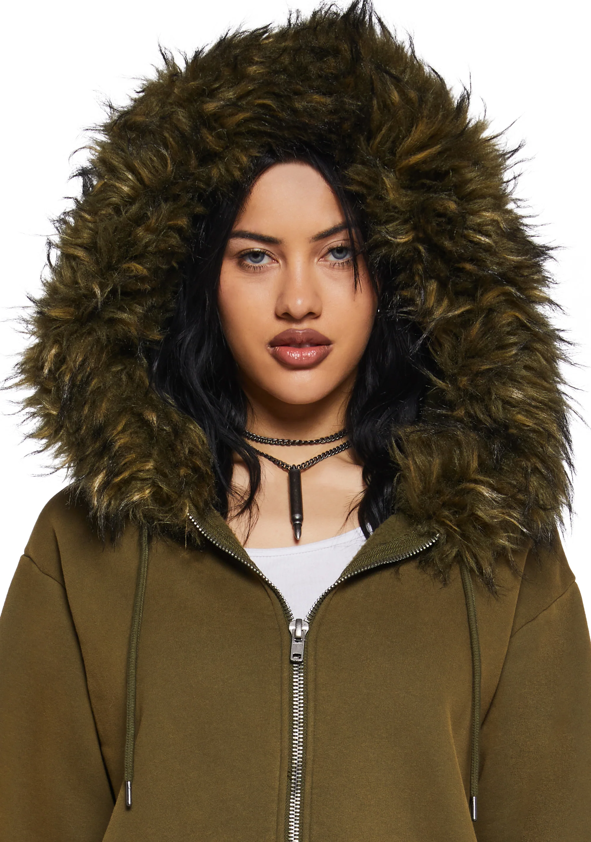Off The Hook Zip-Up Hoodie - Green - Image 5