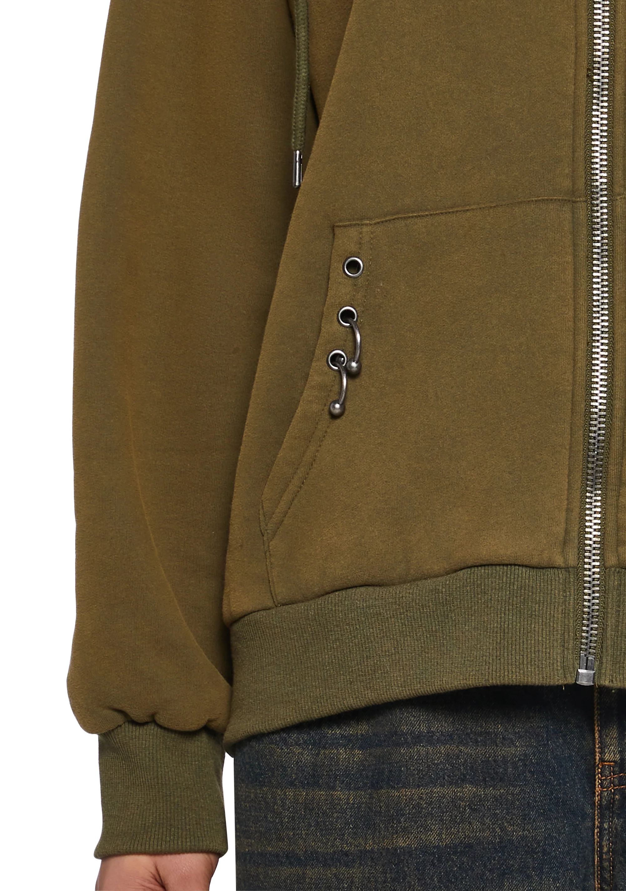 Off The Hook Zip-Up Hoodie - Green - Image 6