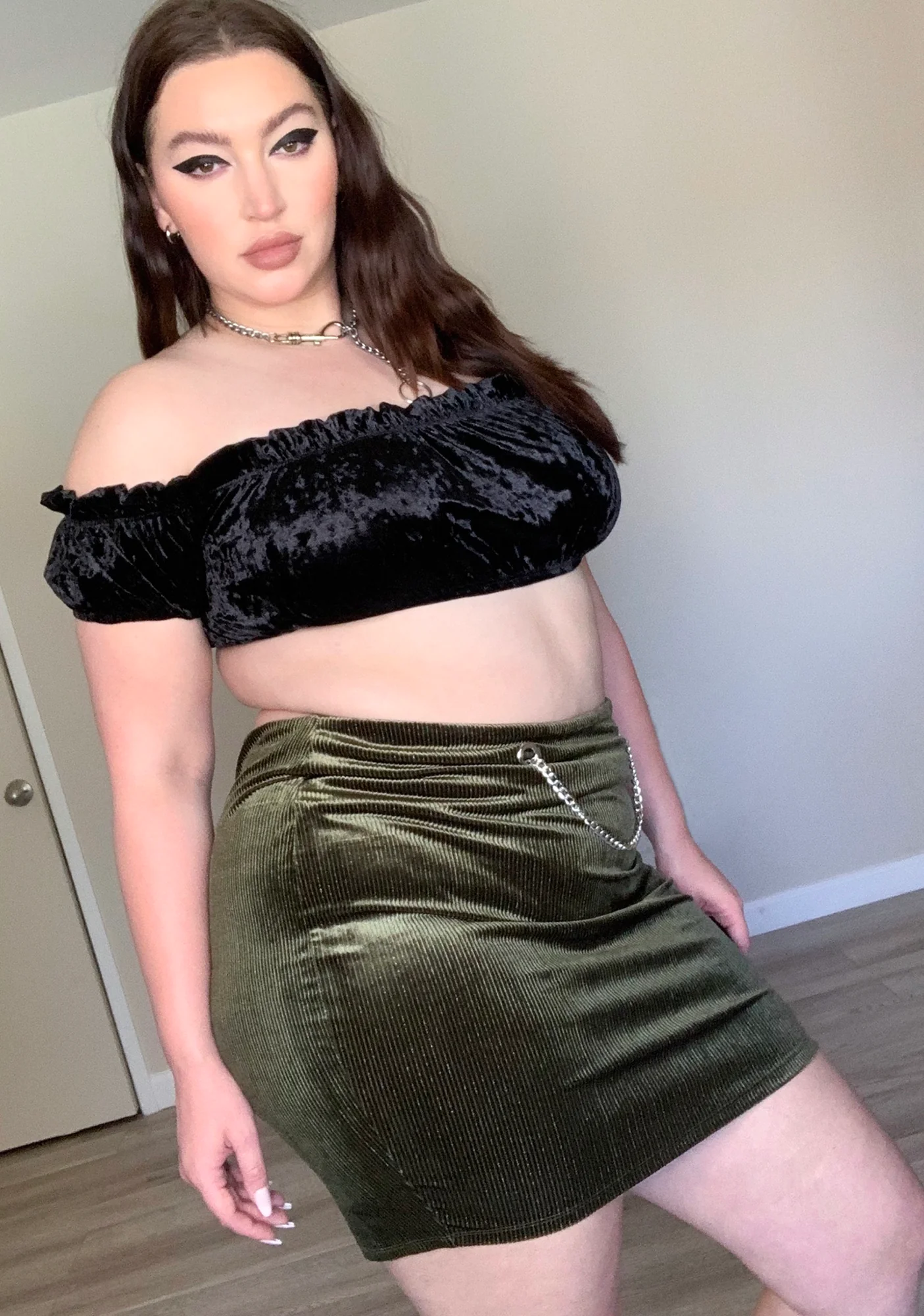 Olive Wild Waiting Game Mini Skirt - Image 2