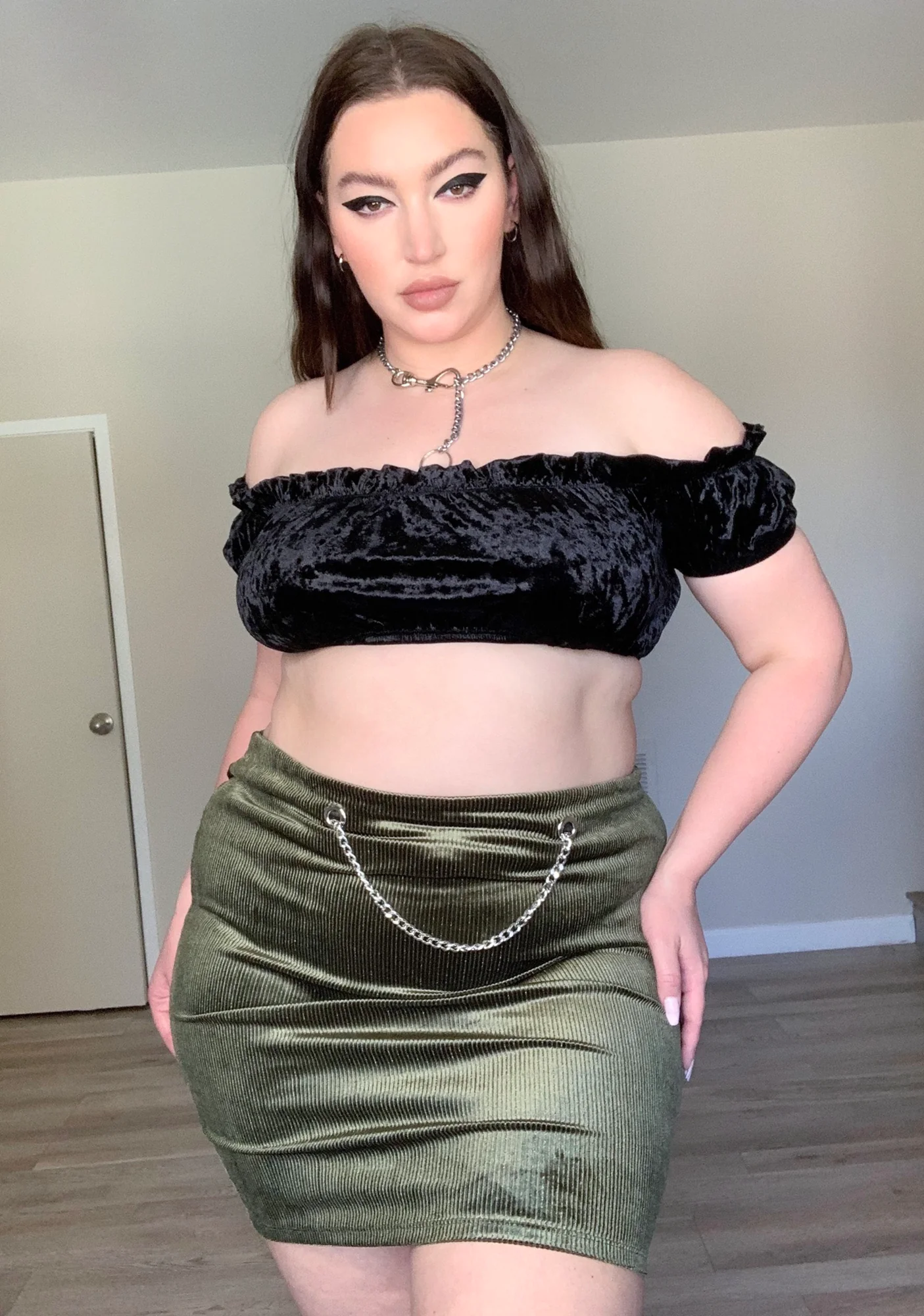 Olive Wild Waiting Game Mini Skirt - Image 3