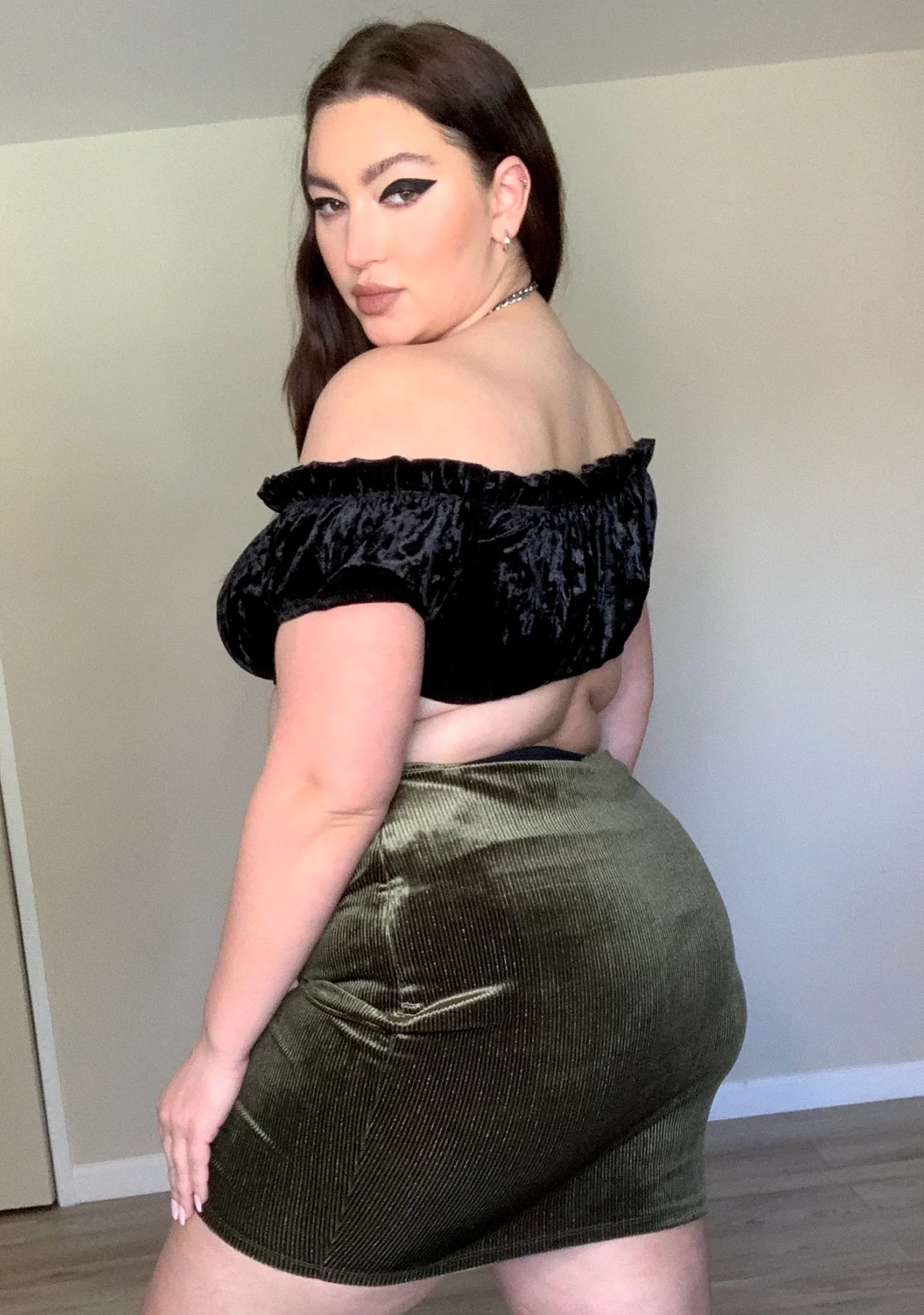 Olive Wild Waiting Game Mini Skirt - Image 4
