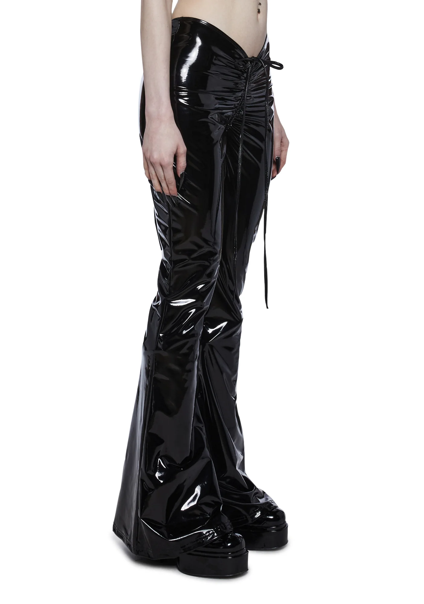 Ominous Whispers V-Cut Flared Pants - Vinyl - Image 3