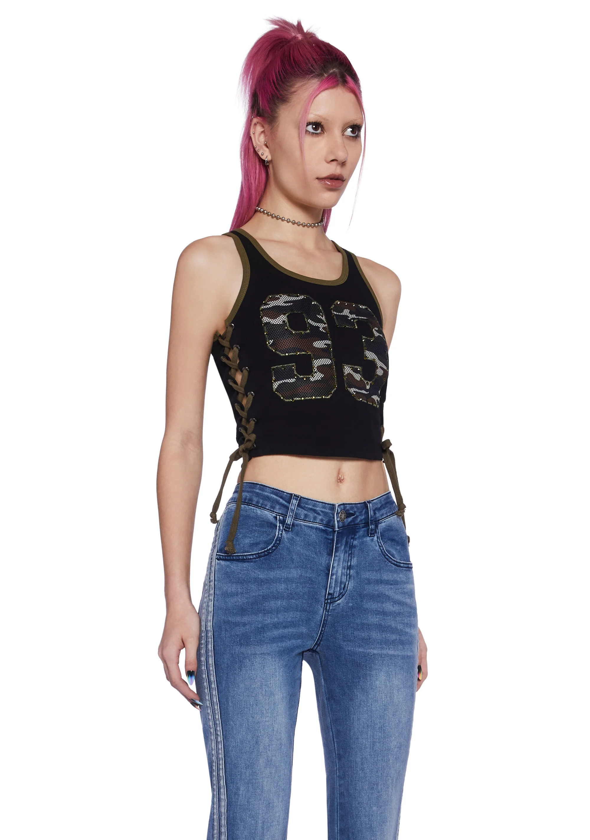 On My Team Mesh Tank Top - Black - Image 3