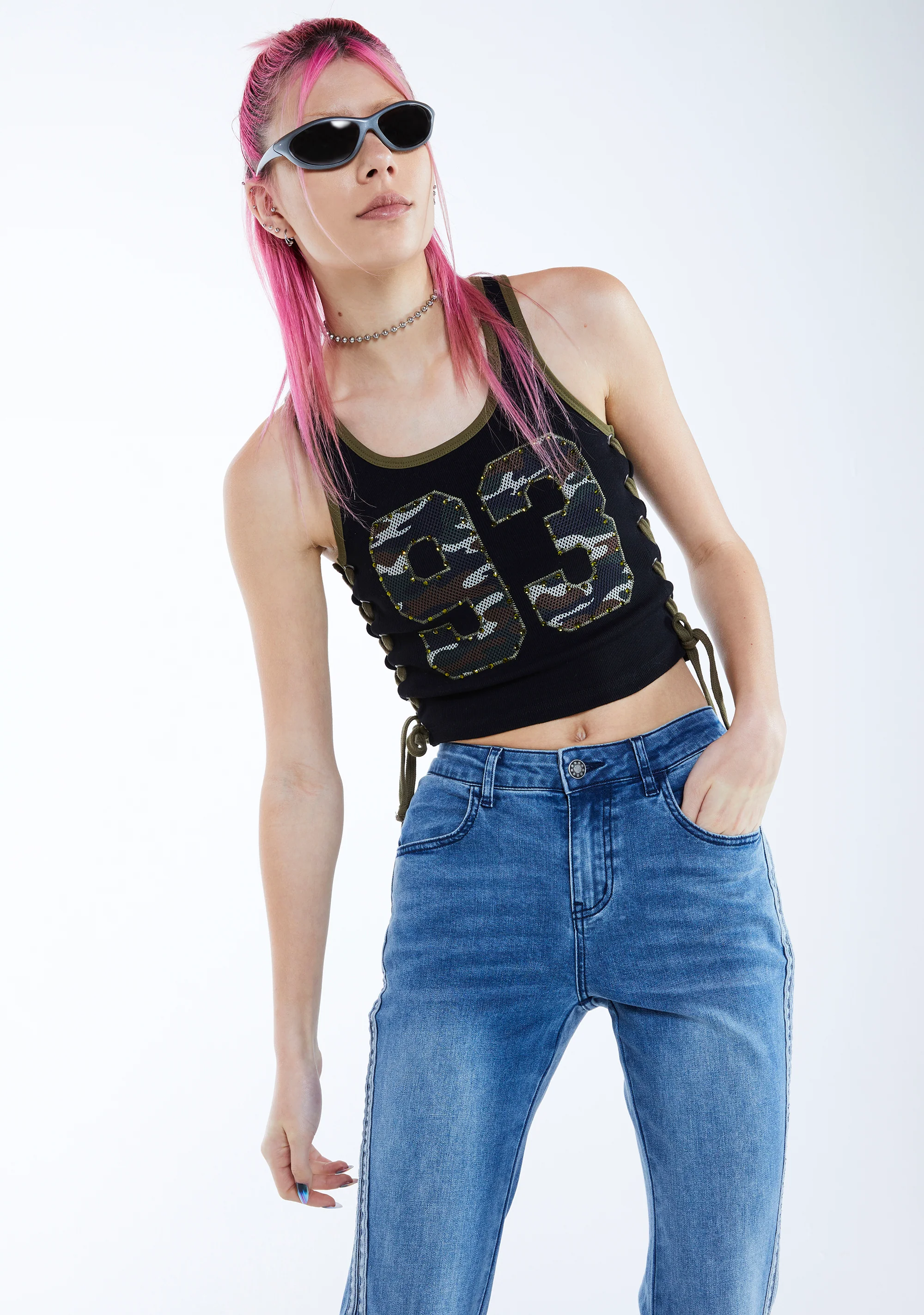 On My Team Mesh Tank Top - Black - Image 7