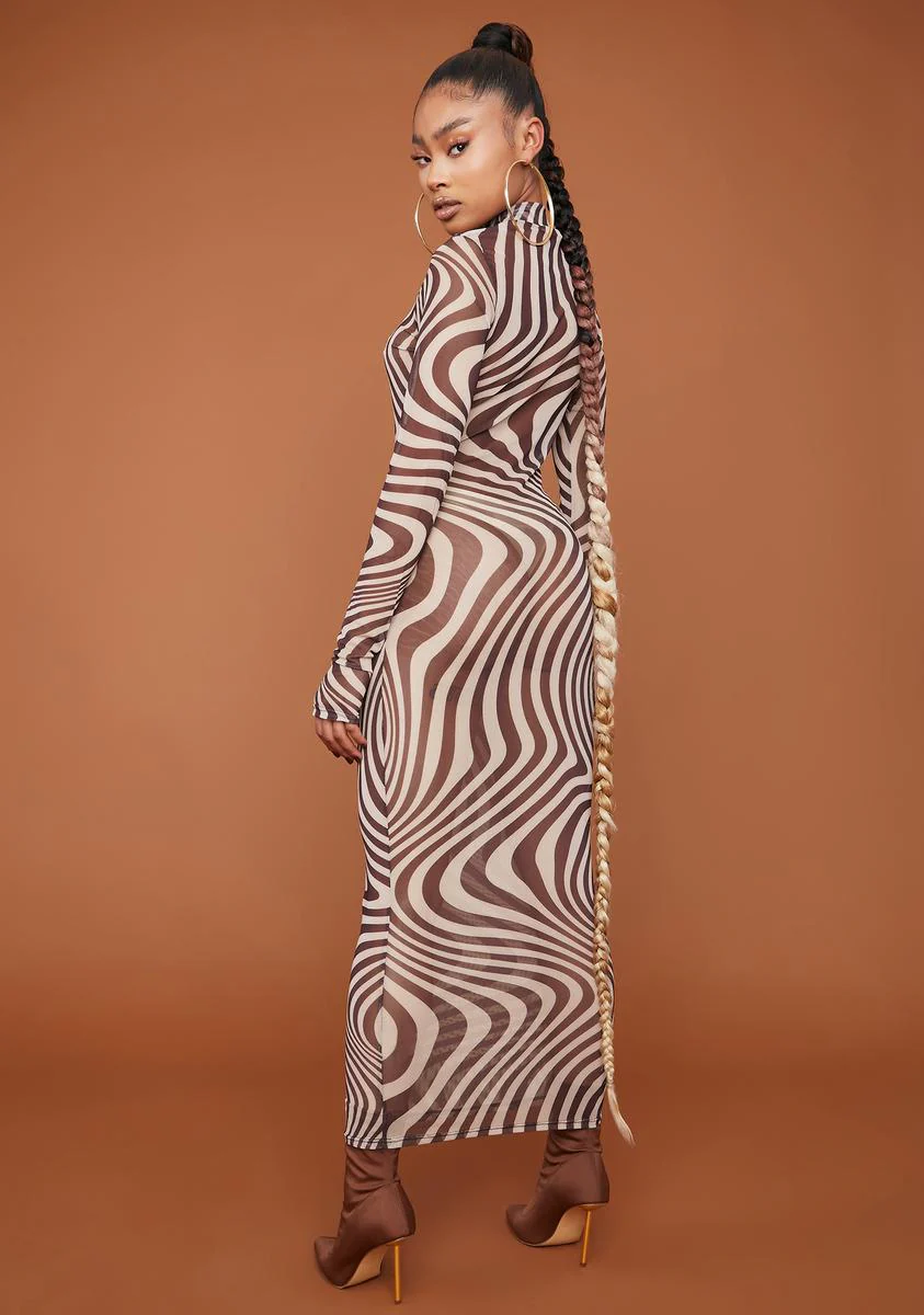 On My Wavelength Mesh Midi Dress - Image 4