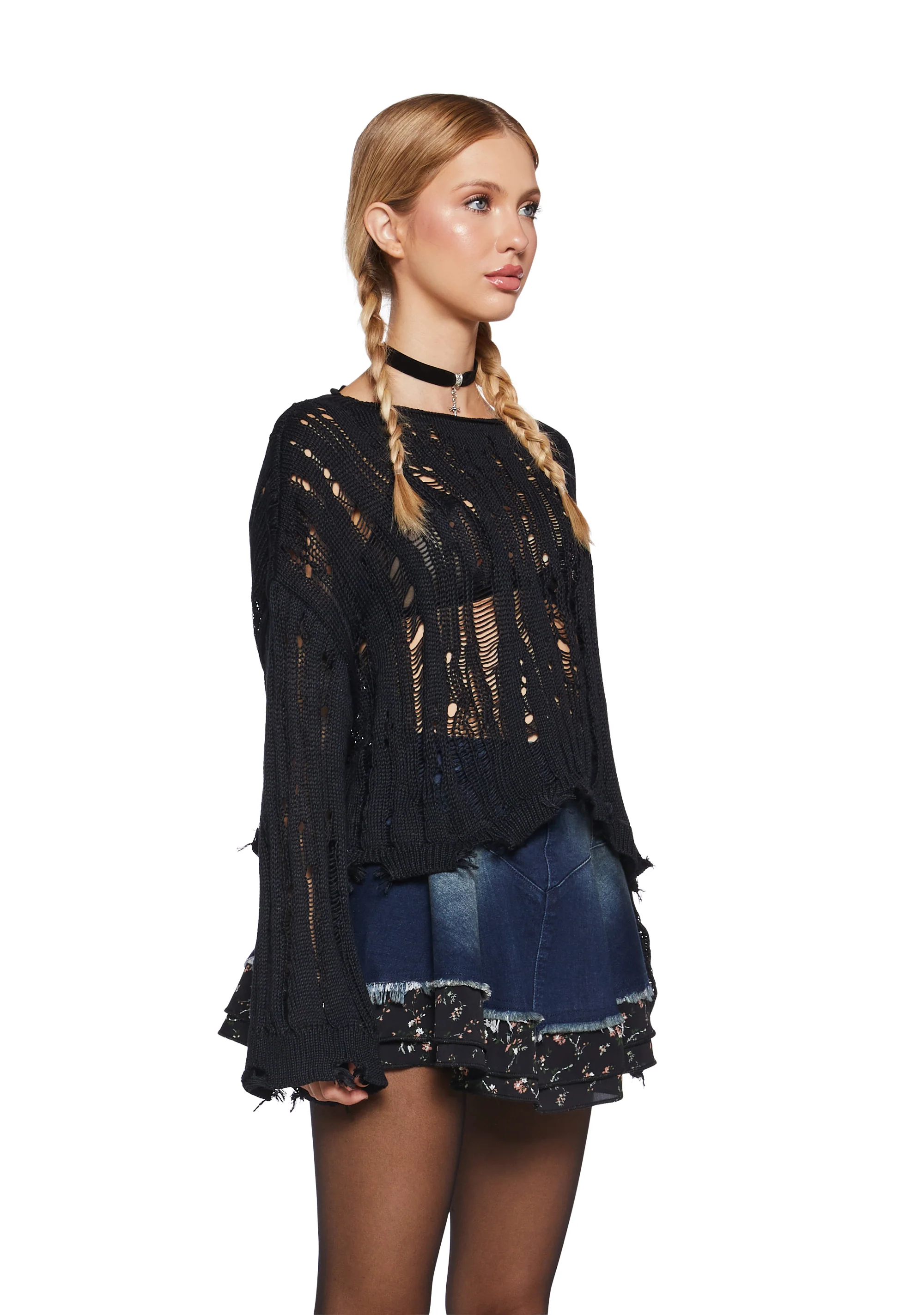 One More Thing Shredded Sweater - Image 3