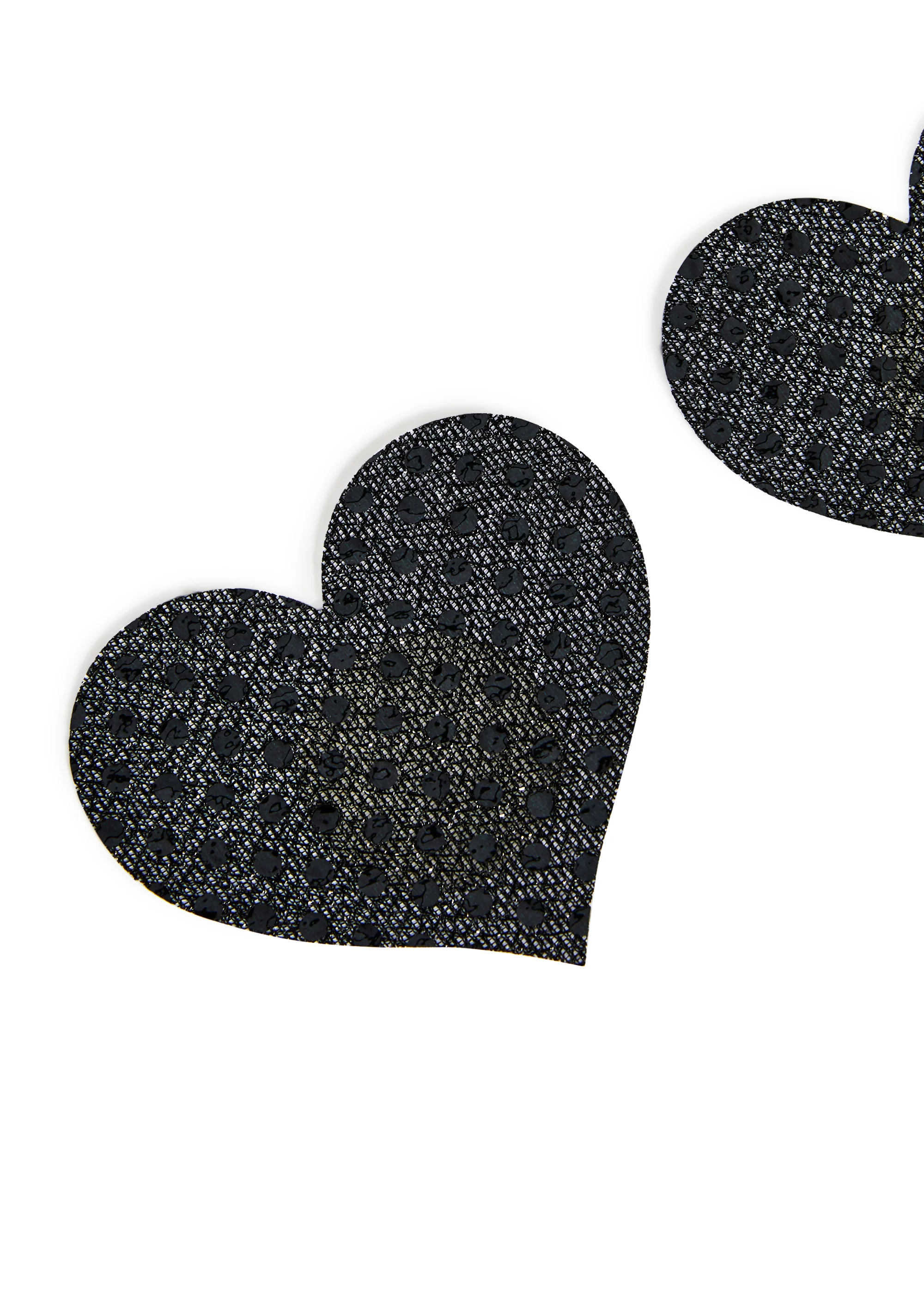 Only Love Glitter Heart Pasties - Black - Image 2