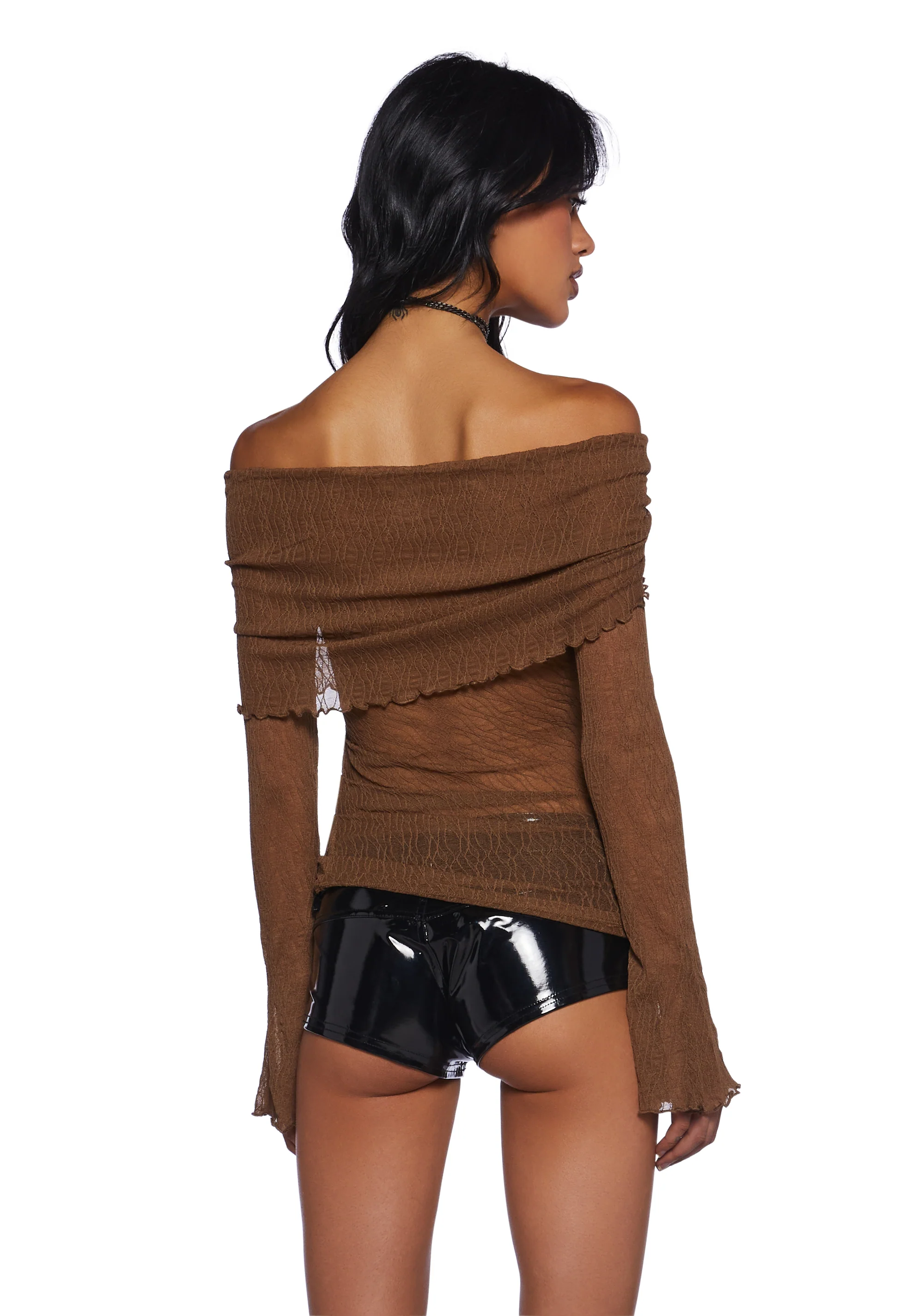 Only Yours Long Sleeve Top - Brown - Image 4