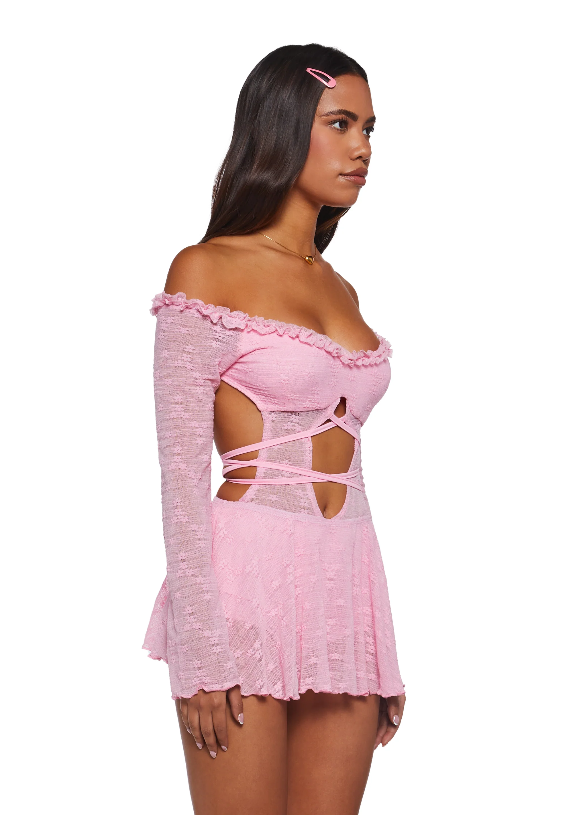 Hit The Club Mini Dress - Pink - Image 3