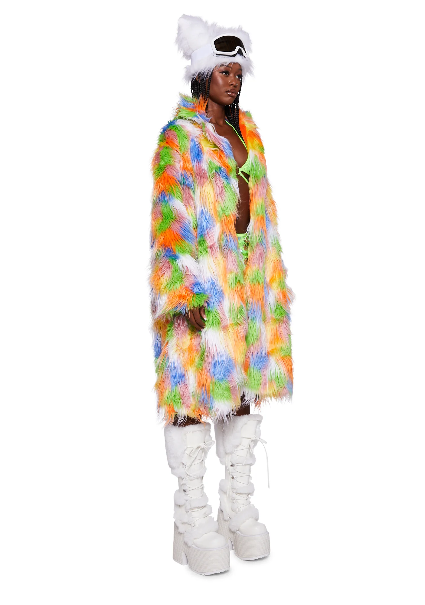 Orange Soda Faux Fur Coat - Image 3