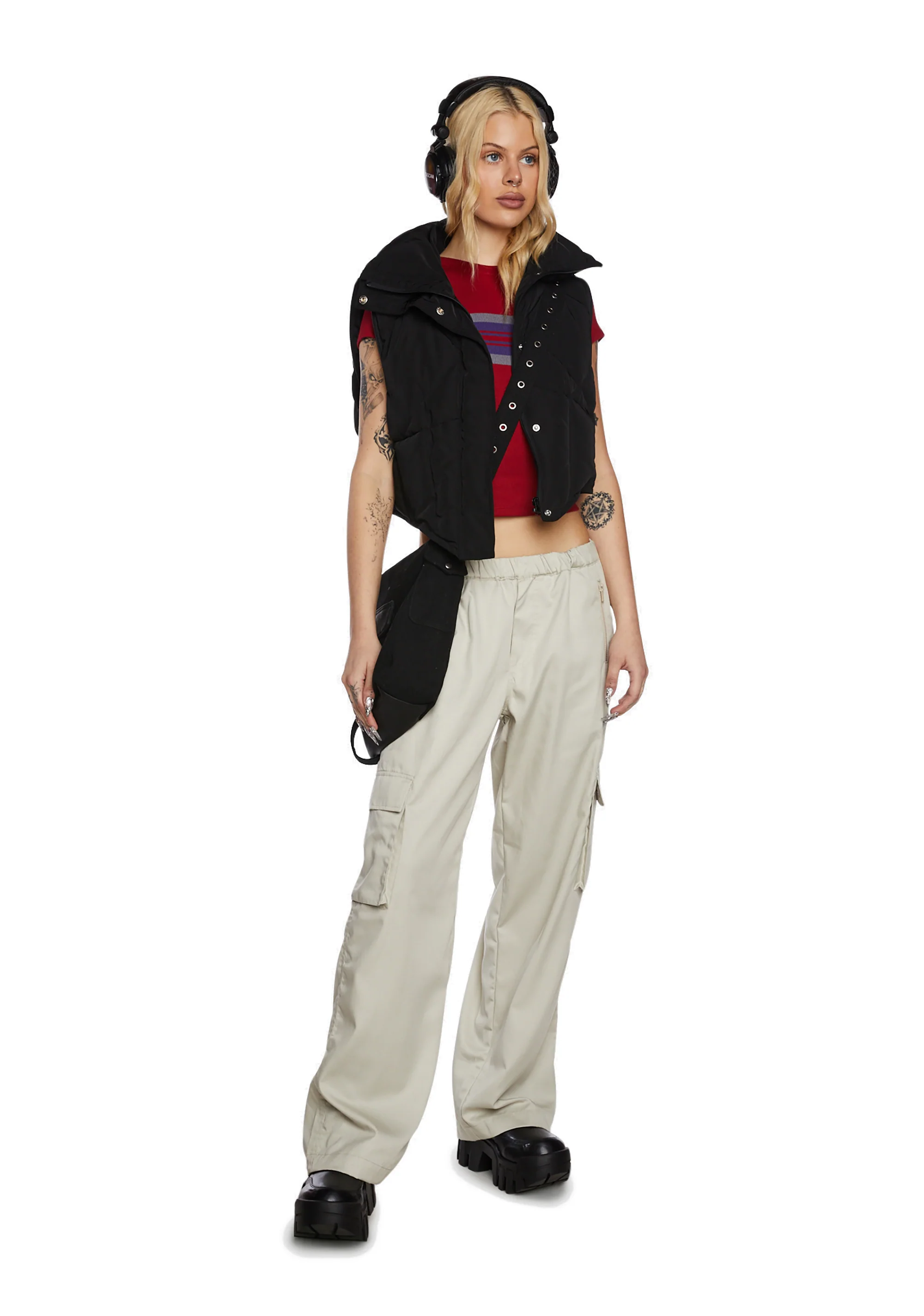 Oriells Cargo Trousers - Off White - Image 2