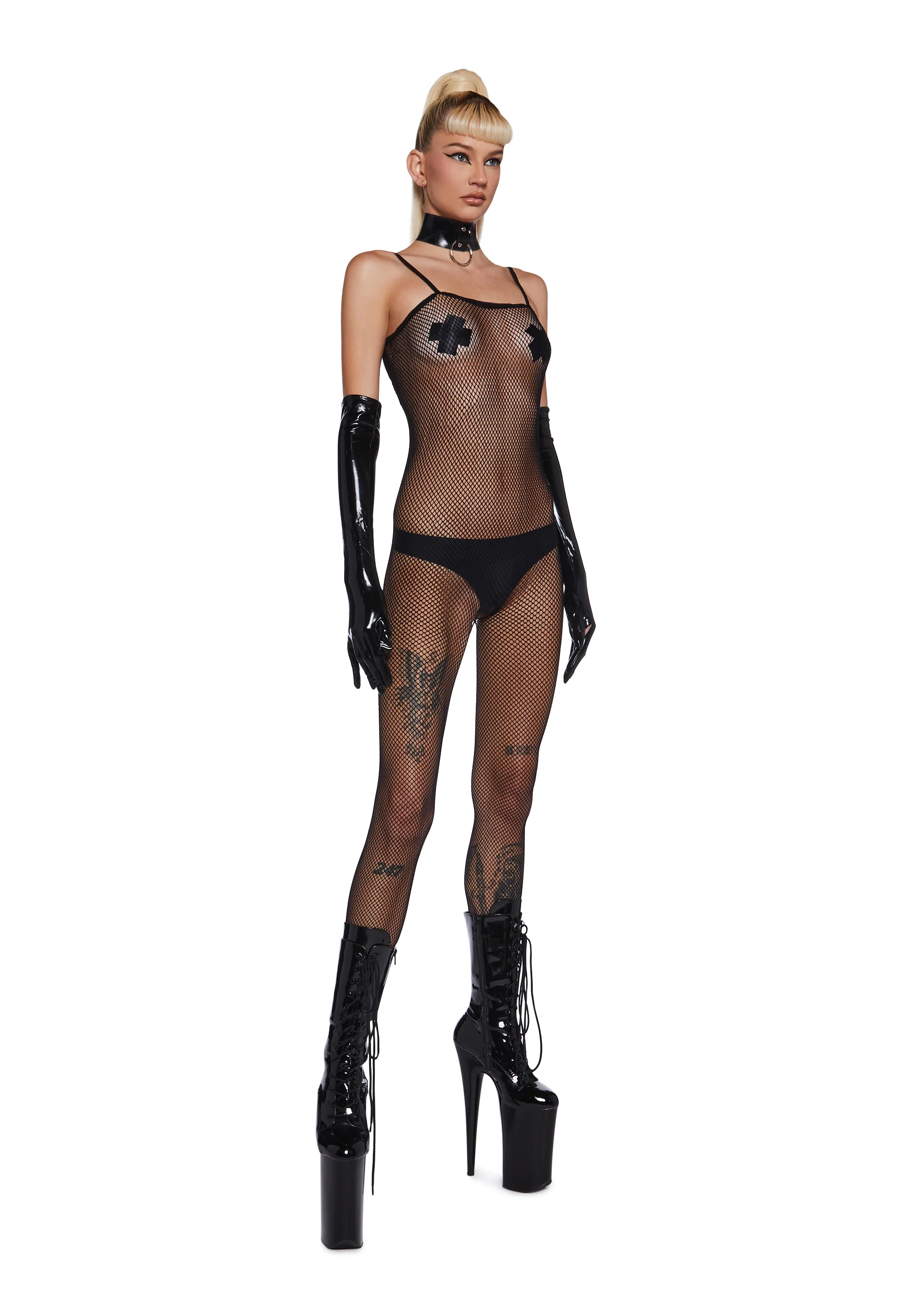 Out Of Luck Fishnet Body Stocking - Image 5