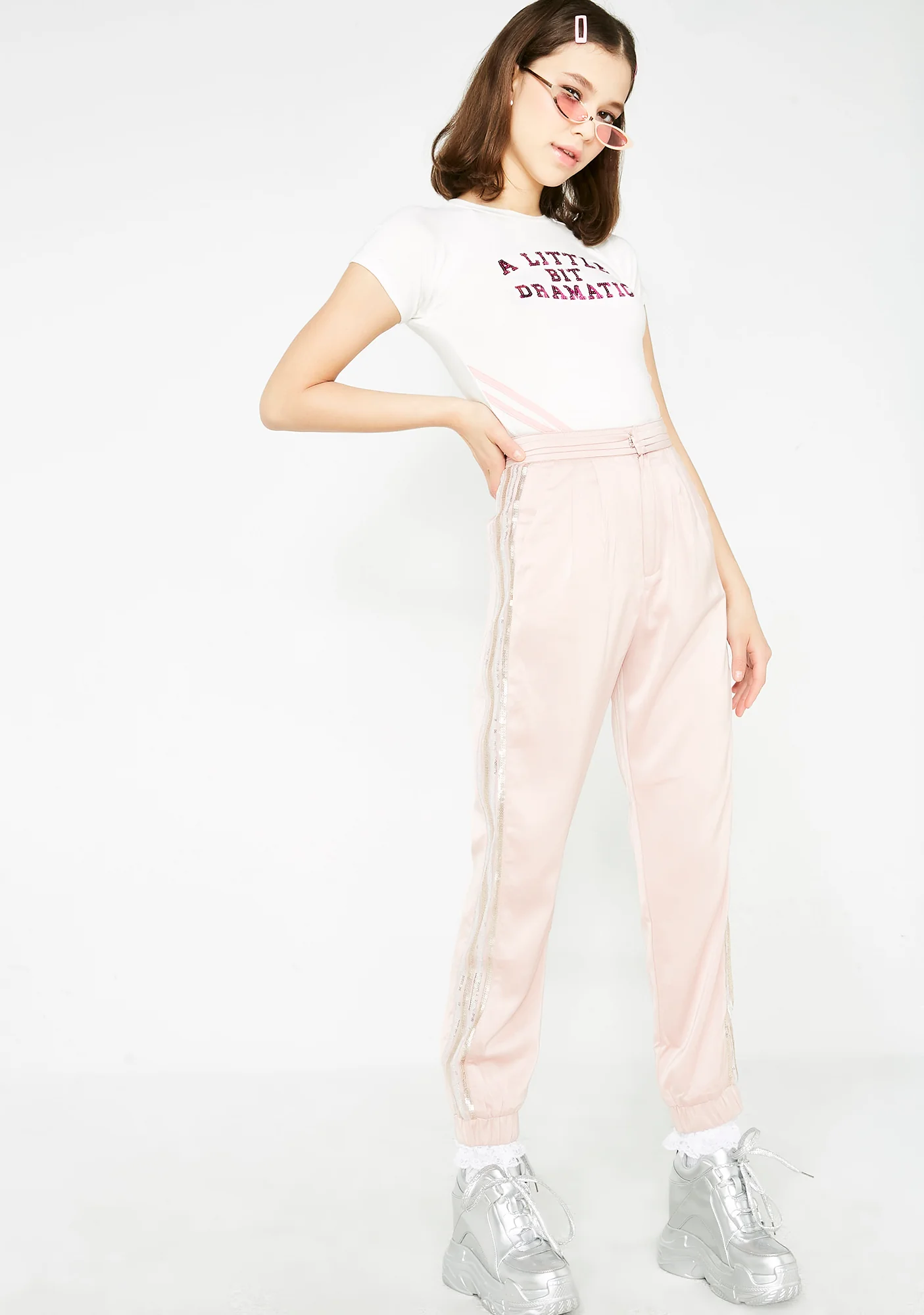 Over Dramatic Satin Joggers - Image 2