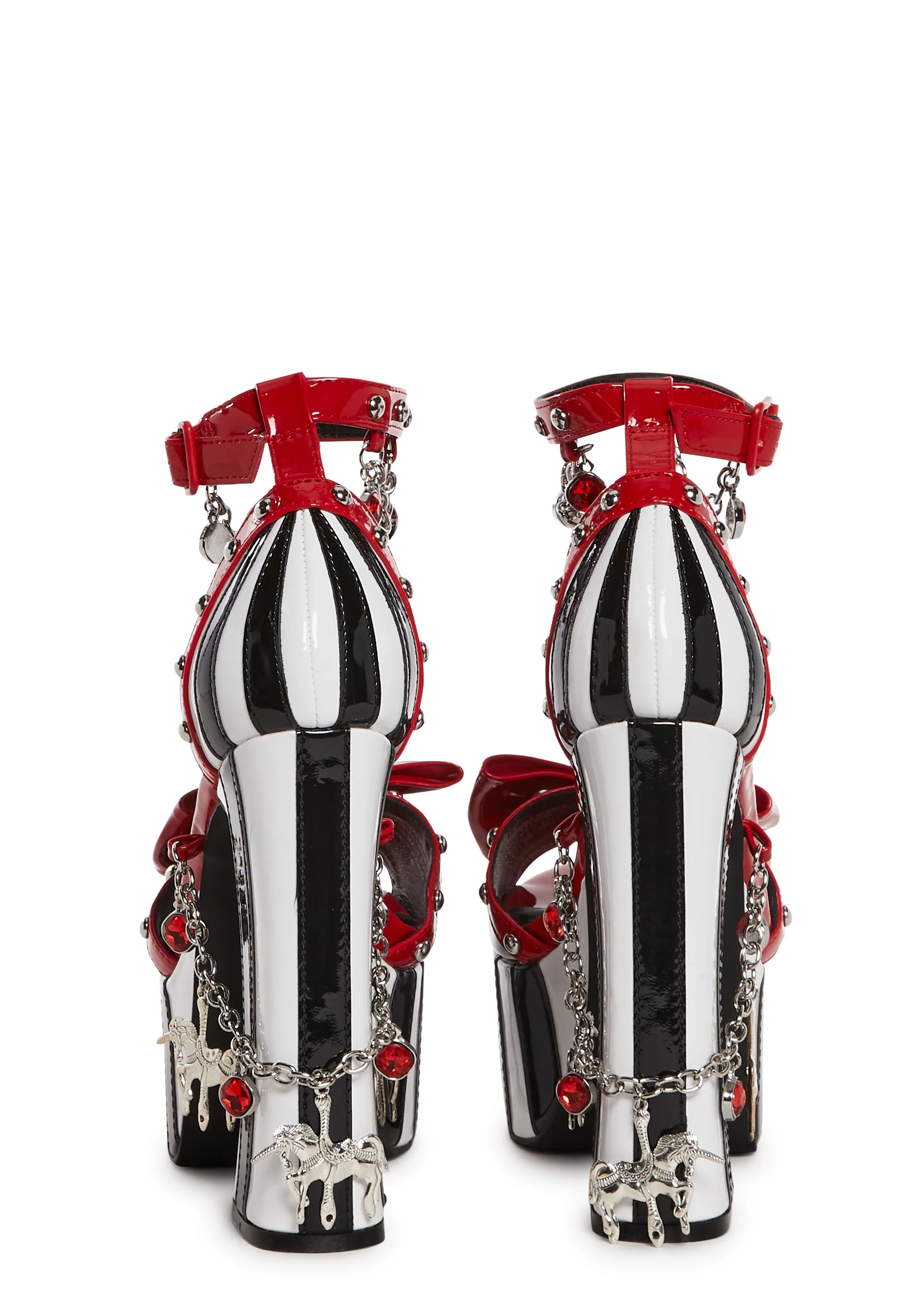 Painted Ponies Platform Heels - Black/Red - Image 4