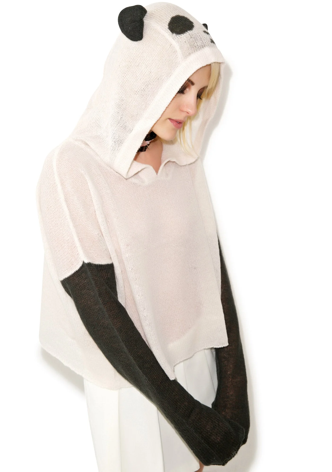 Panda Face Hooded Billy - Light Pink - Image 7
