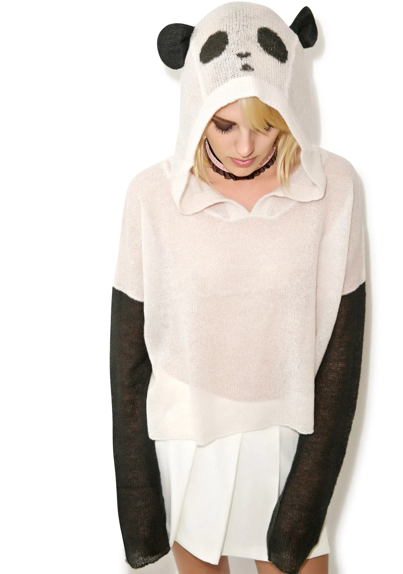 Panda Face Hooded Billy - Light Pink - Image 8