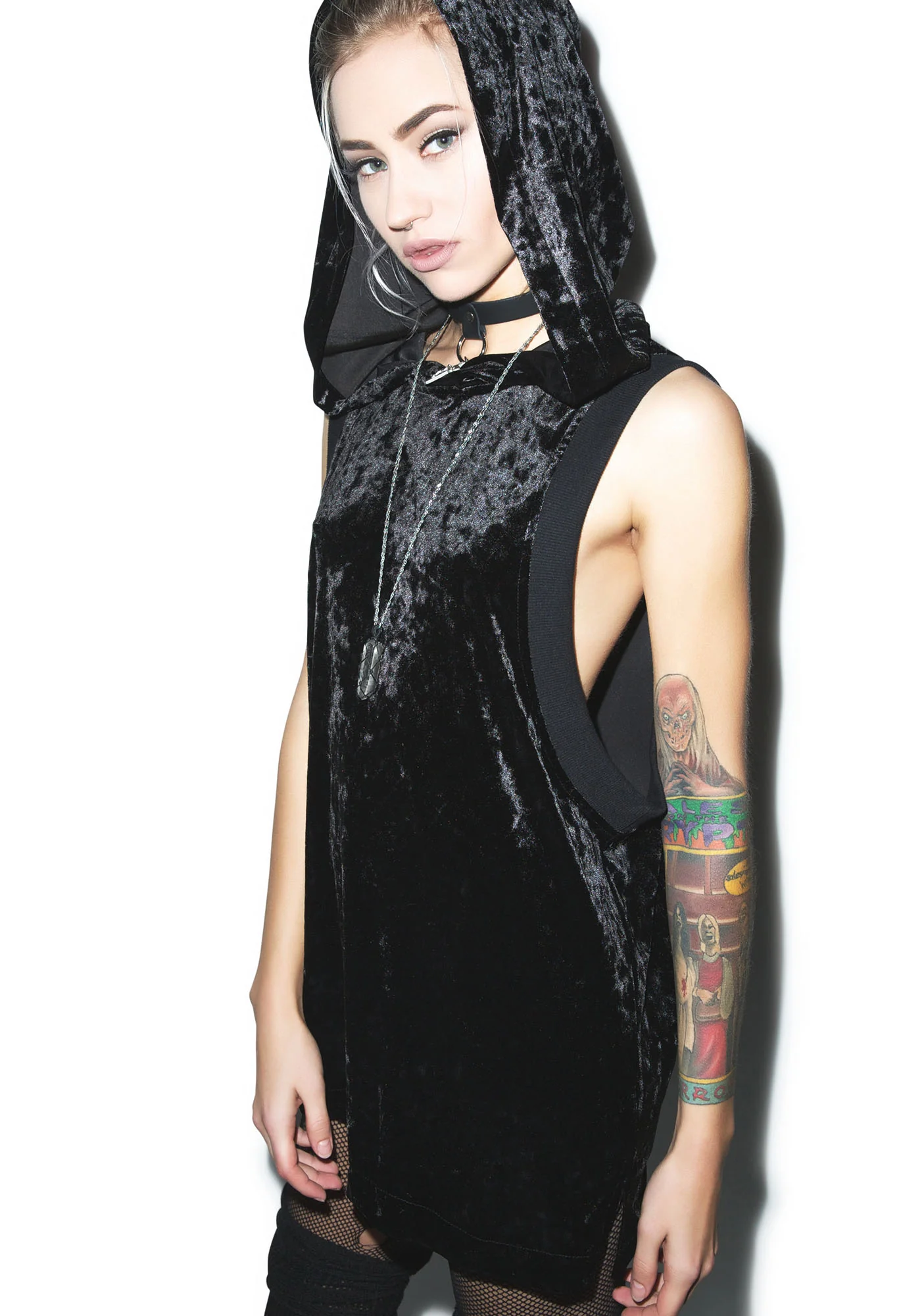 Panther Crushed Velvet Hooded Top - Image 2