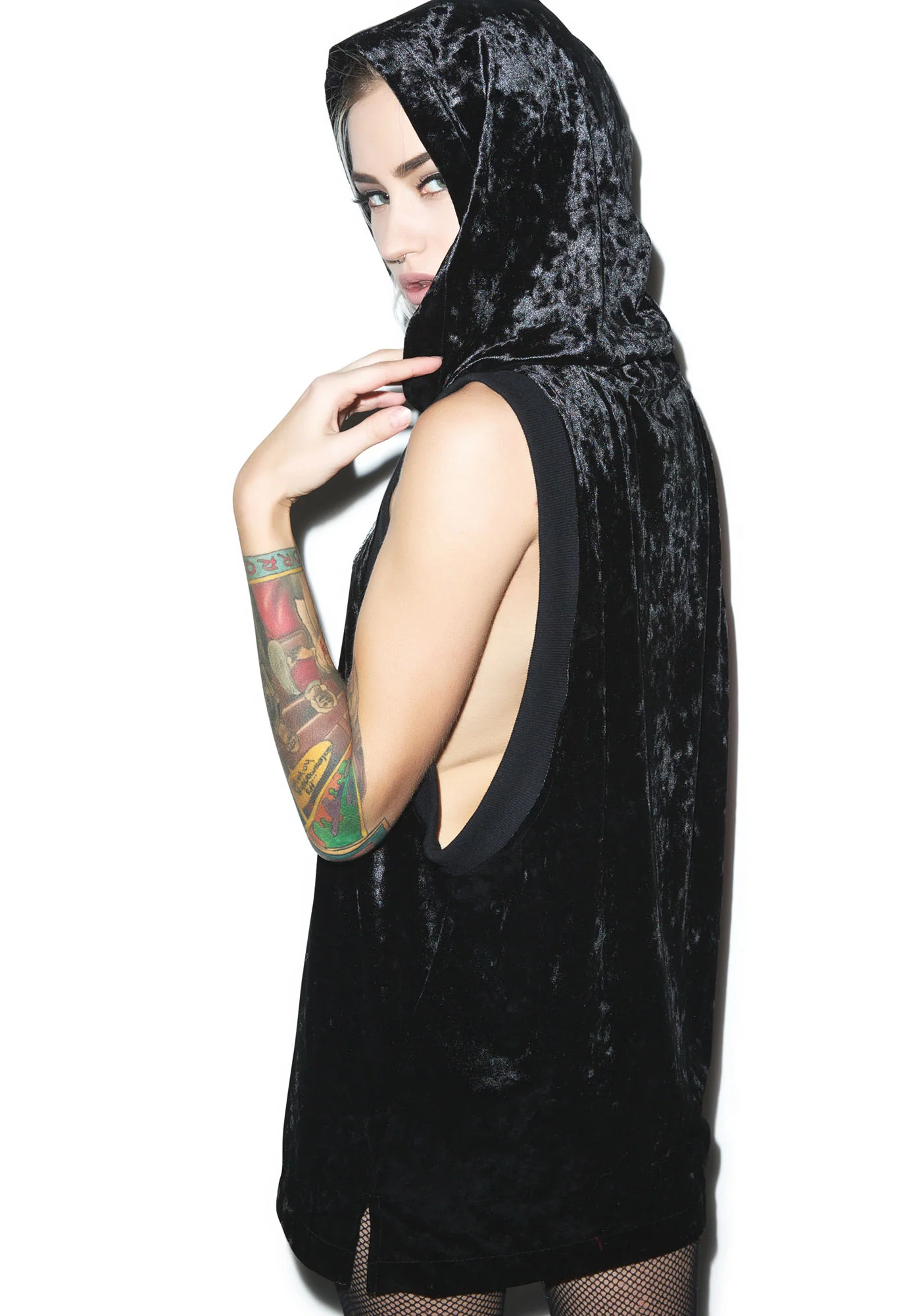 Panther Crushed Velvet Hooded Top - Image 5