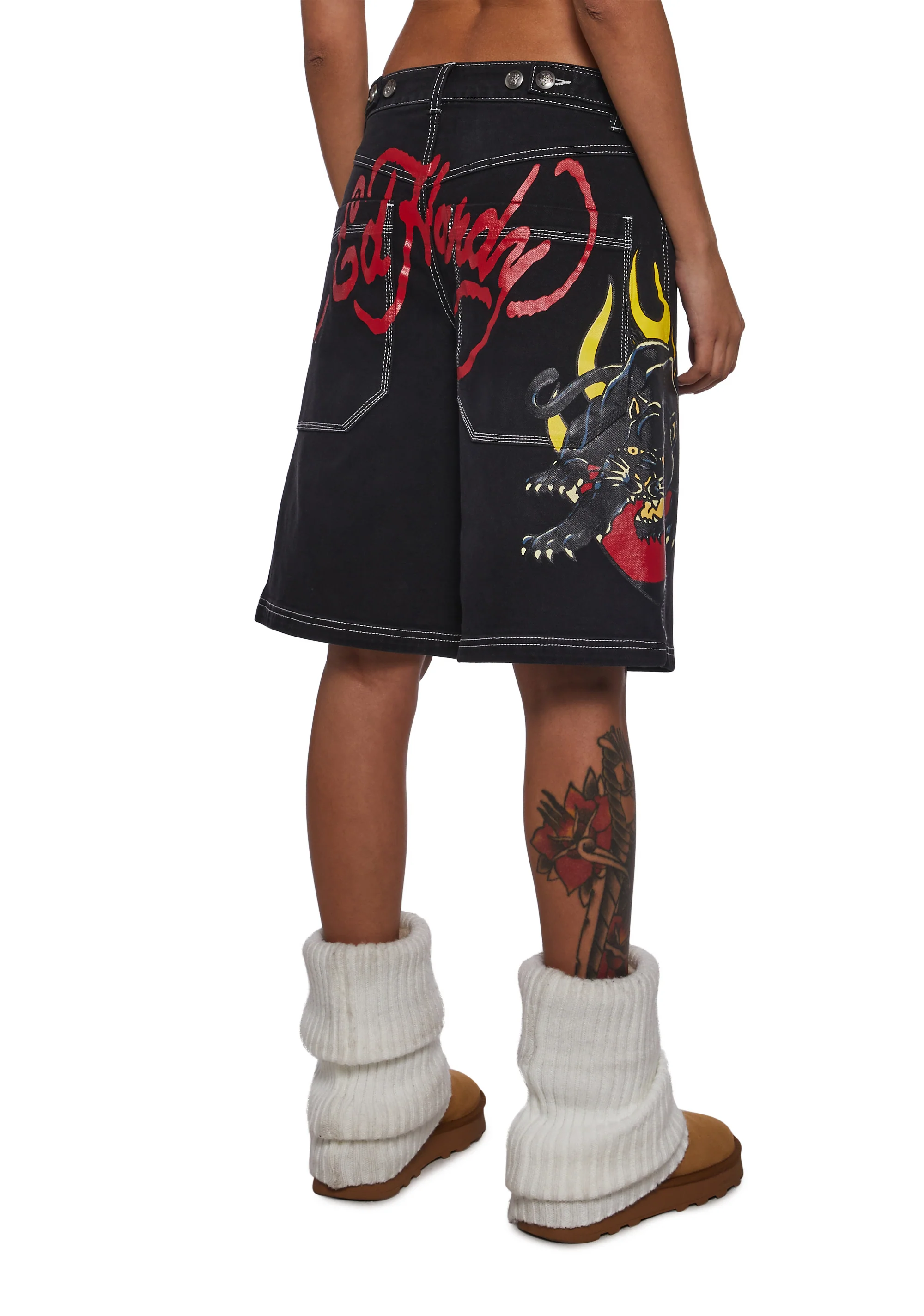 Panther Heart Denim Jorts - Image 4