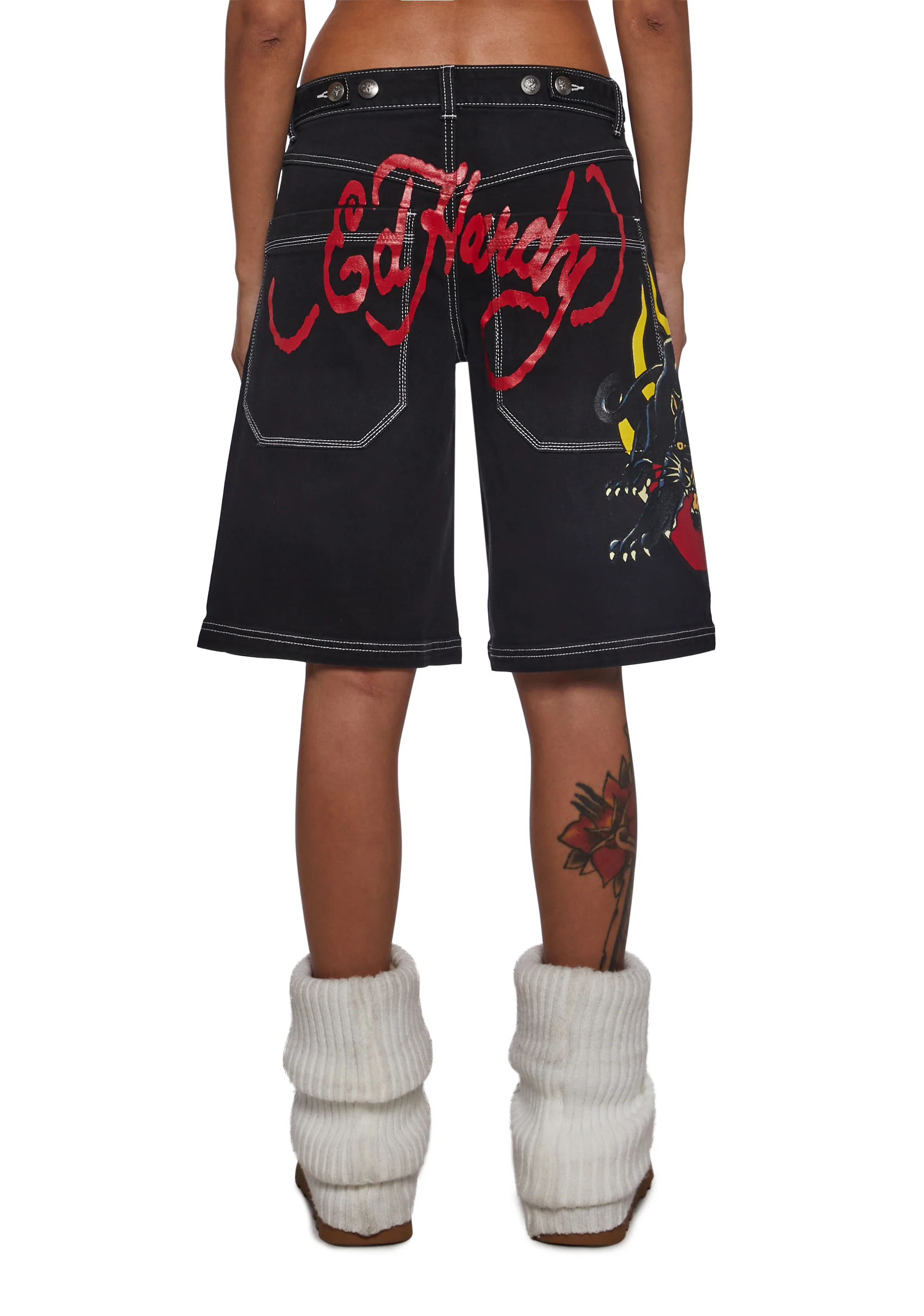 Panther Heart Denim Jorts - Image 5