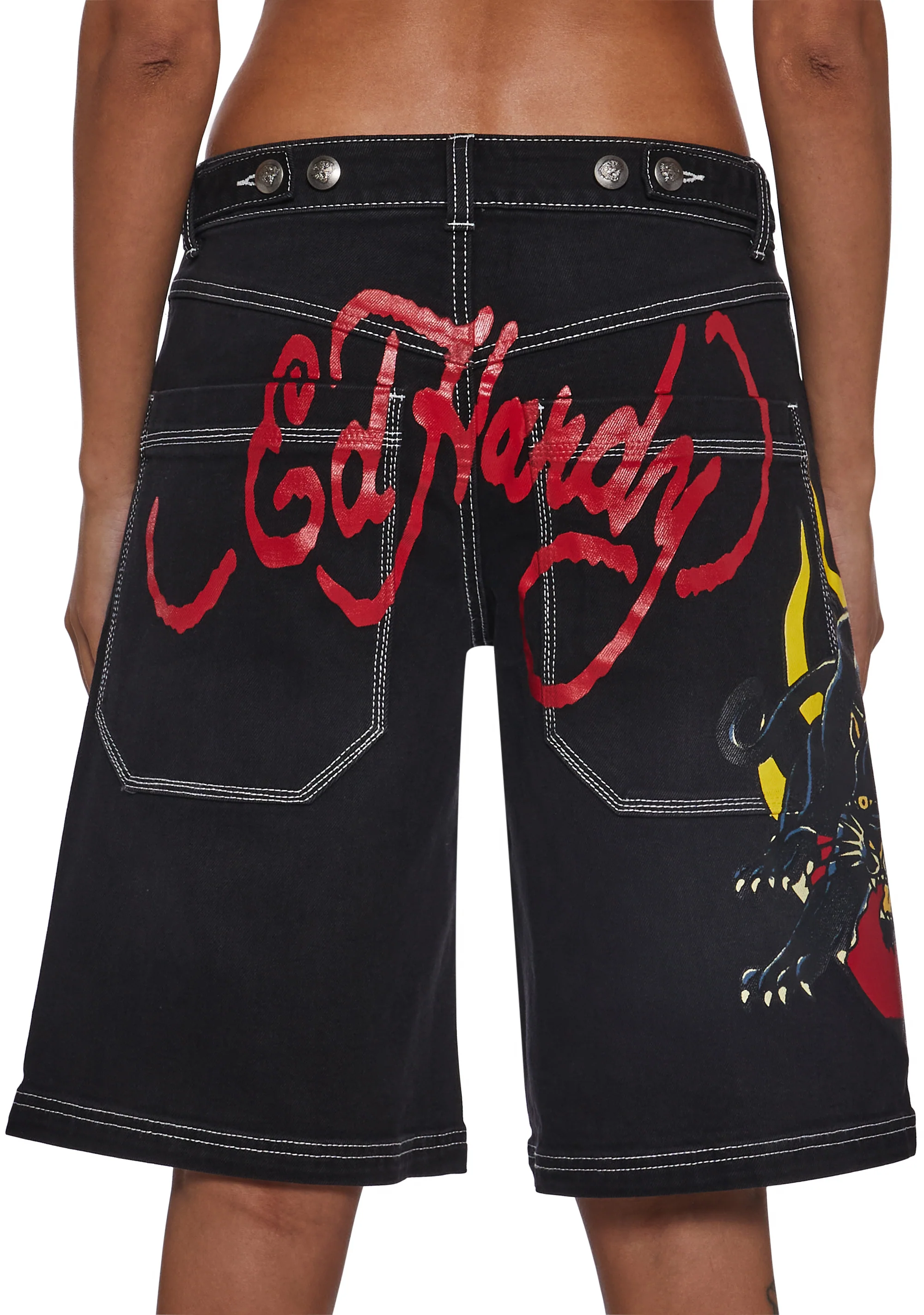 Panther Heart Denim Jorts - Image 6